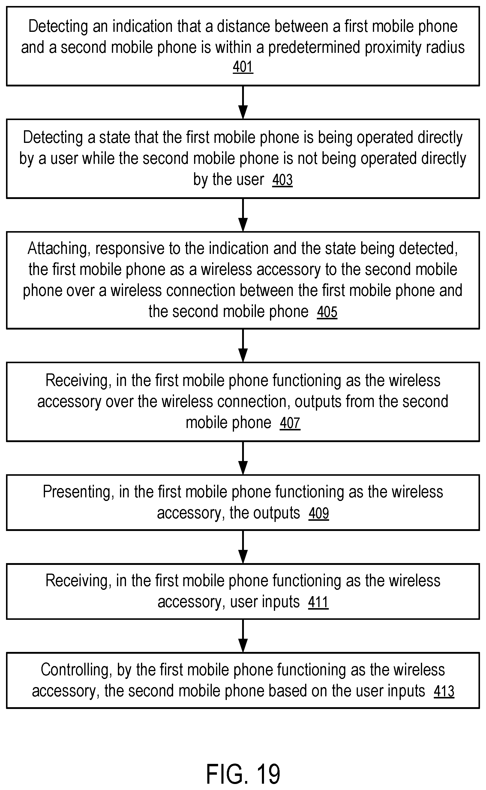Patent US12101428 Figure 14 – Proximity based operating of a mobile computing device using another mobile computing device