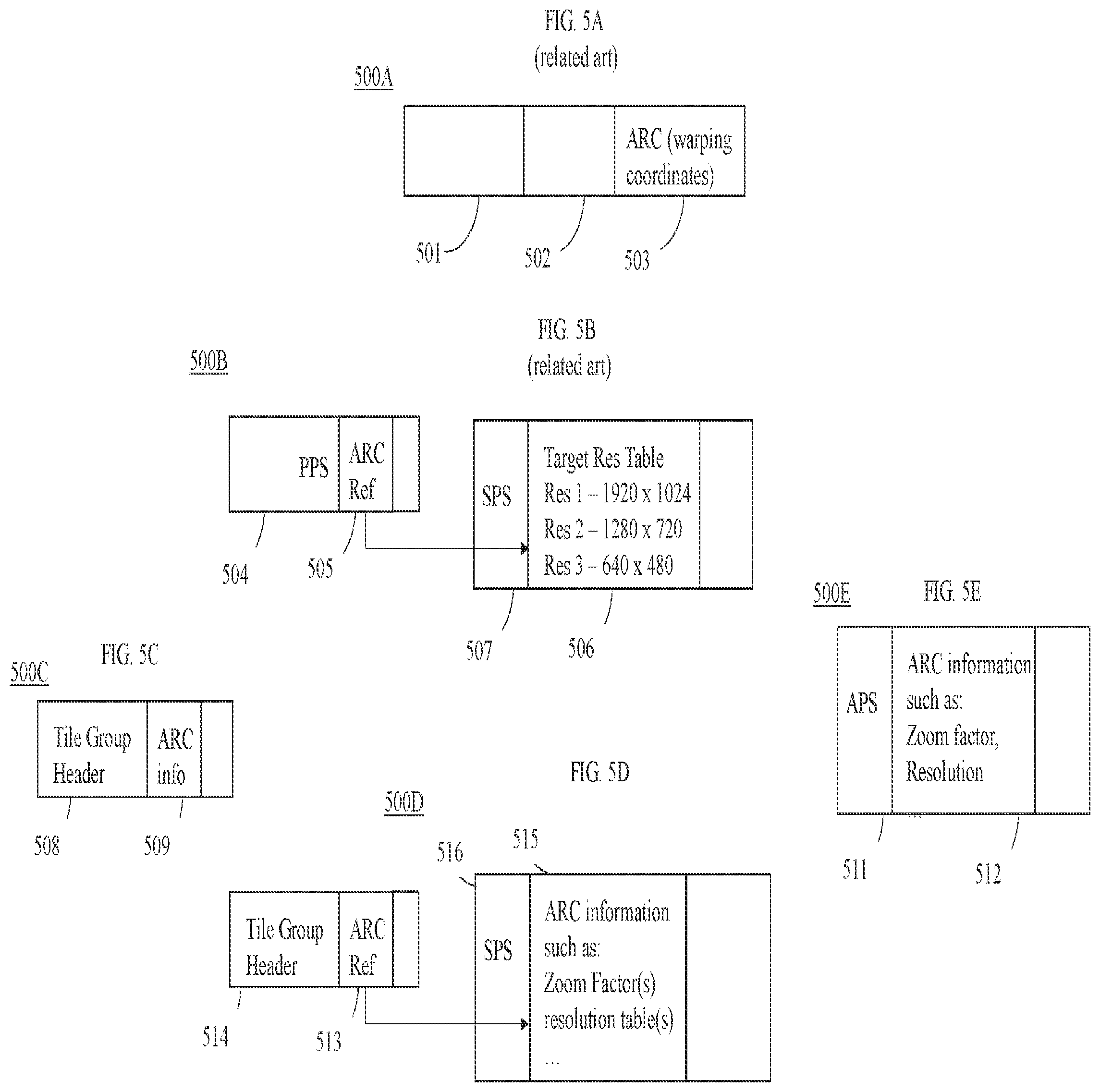 Patent US12101511 Figure 5 – Subpicture layout and partial output with layers