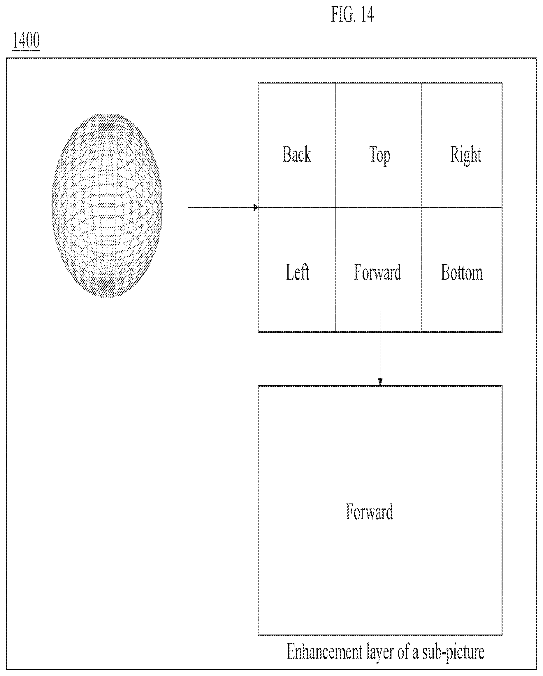 Patent US12101511 Figure 14 – Subpicture layout and partial output with layers