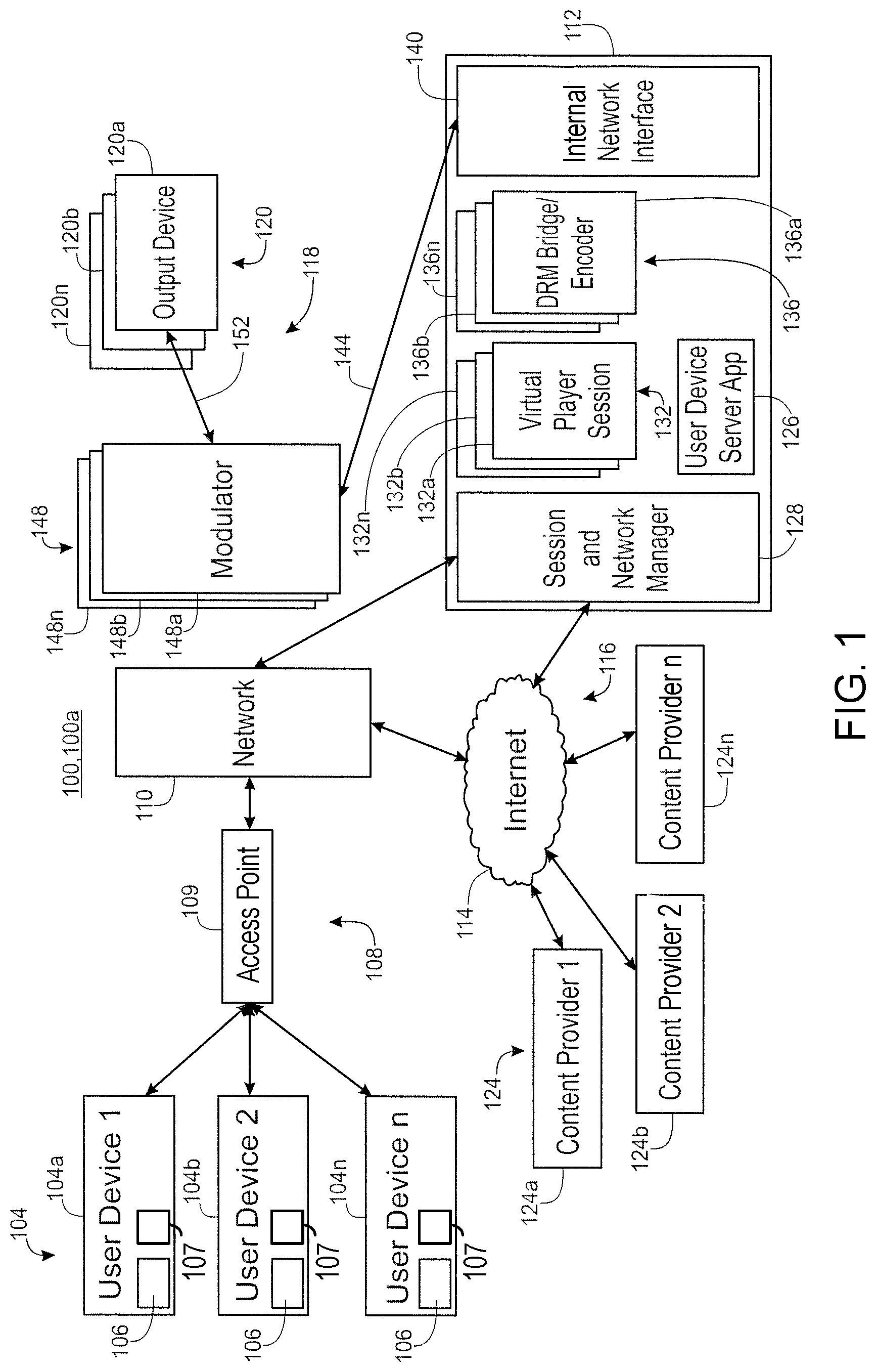 Patent US12101527 Figure 1 – Methods and systems for enabling communications between devices