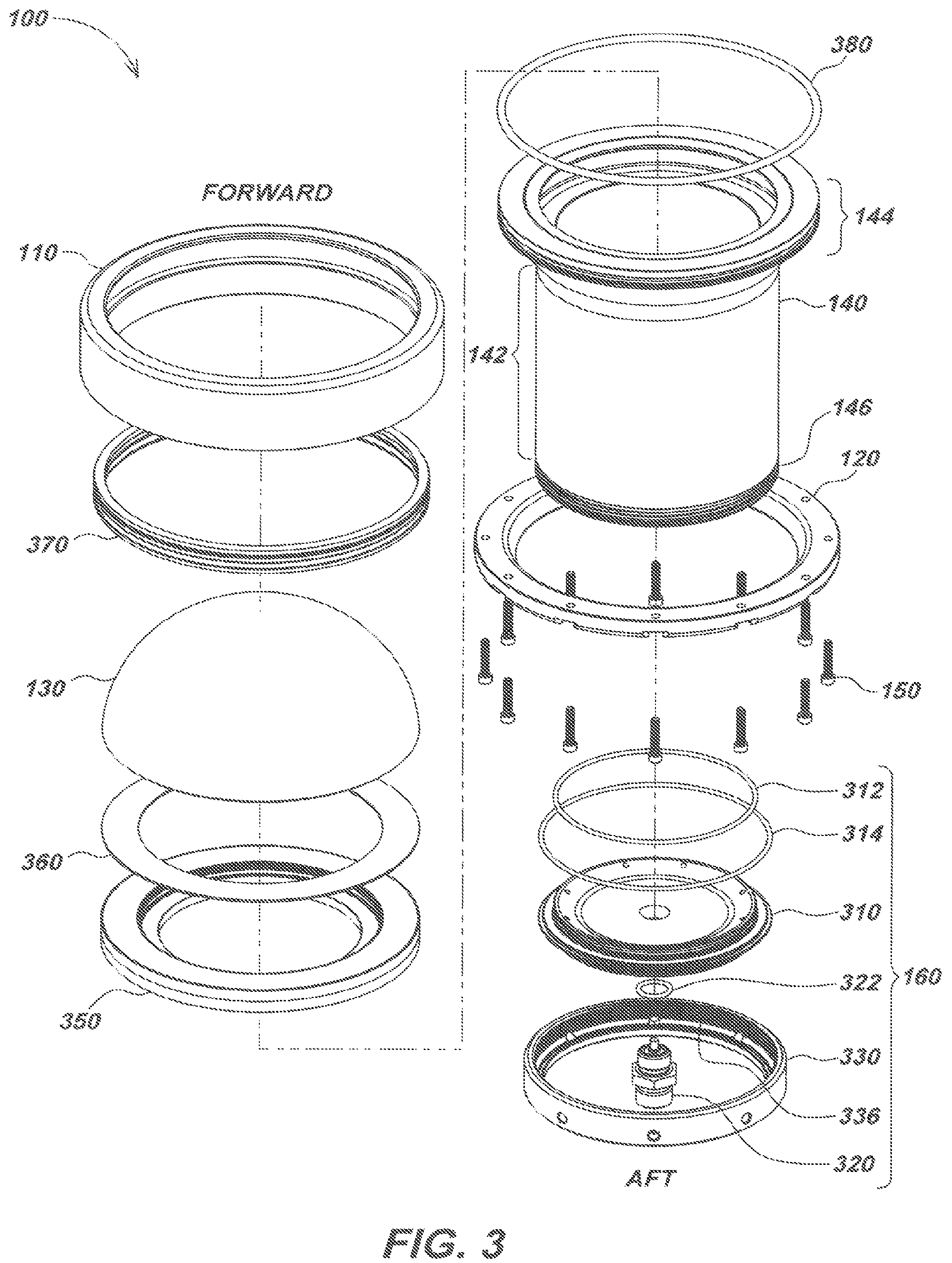 Patent US12101540 Figure 4 – Deep water enclosures for lighting and imaging