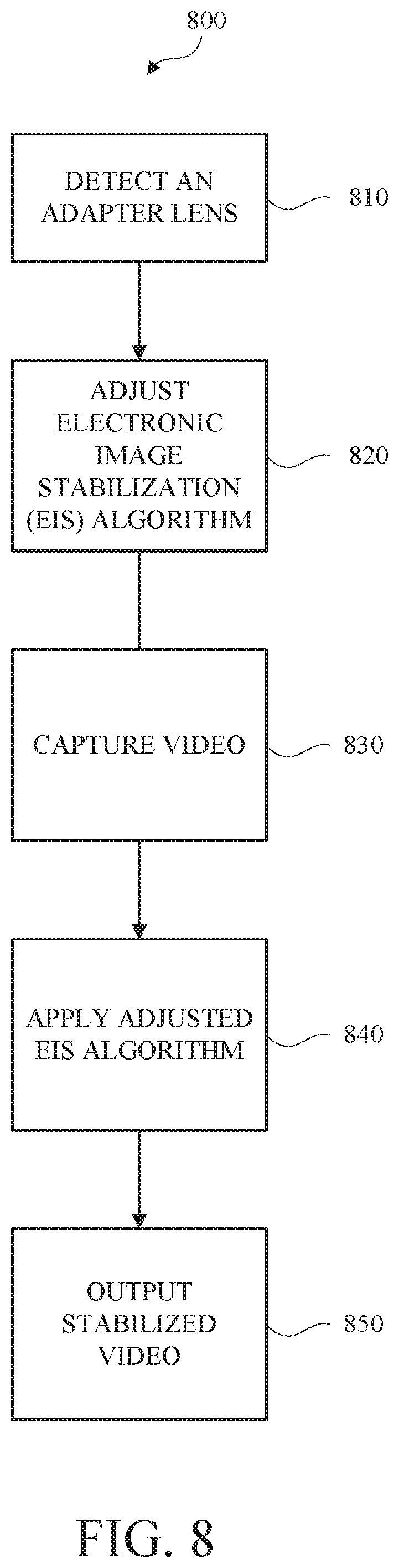 Patent US12101556 Figure 10 – Wide angle adapter lens for enhanced video stabilization