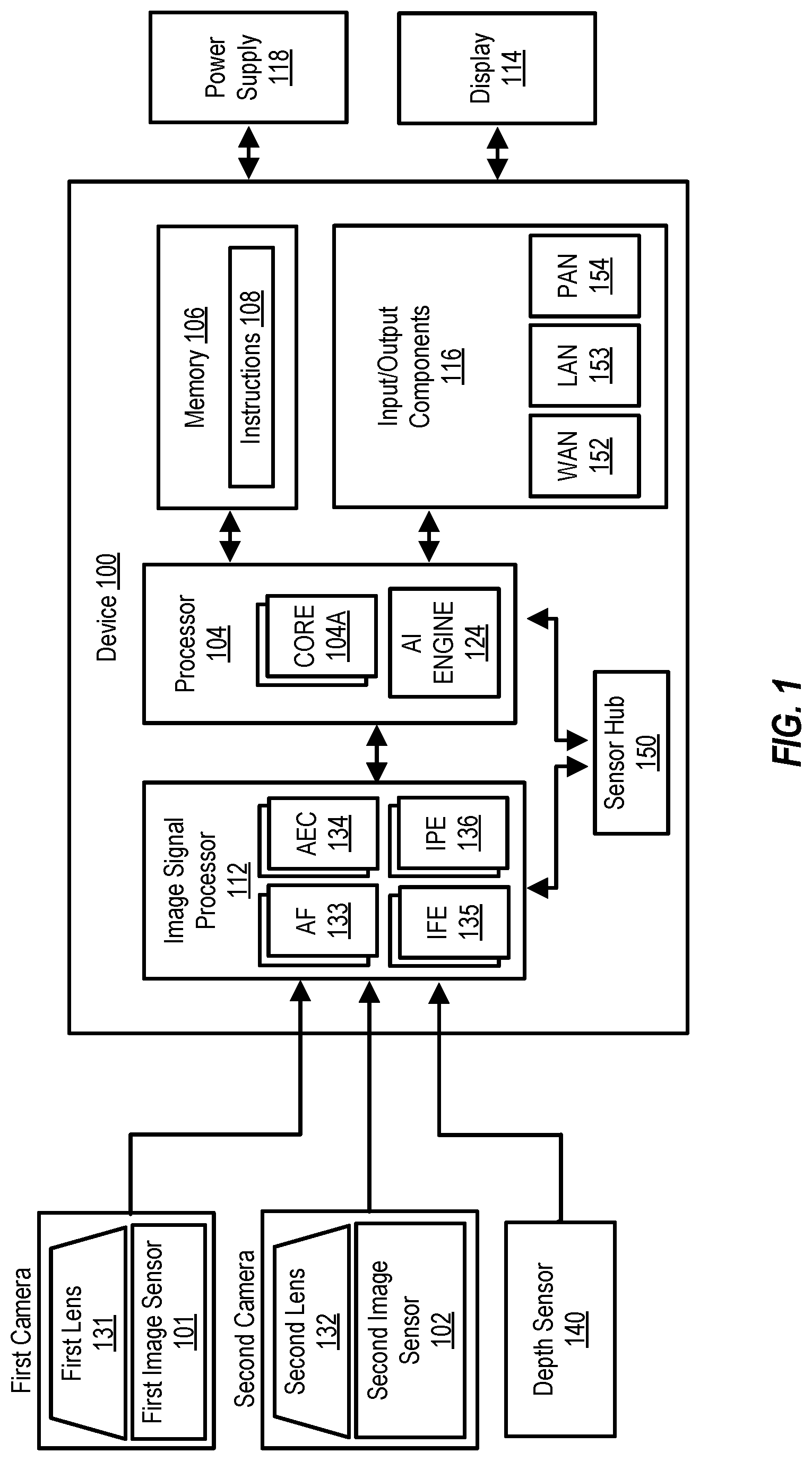 Patent US12101563 — Image sensor and data processing for parallel frame capture in high dynamic range (HDR) photography — Figure 1