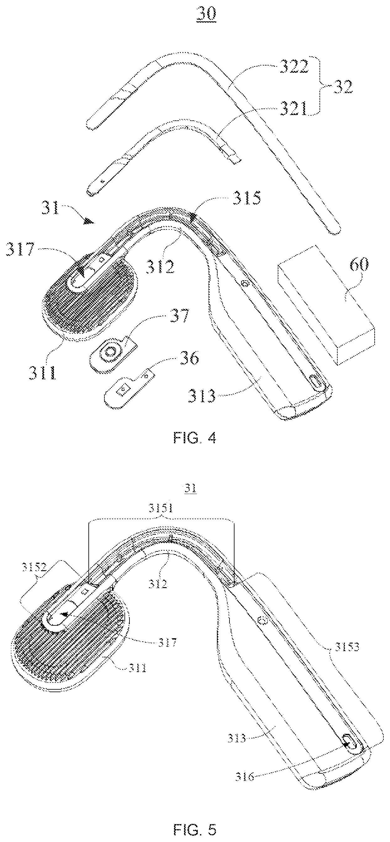 Patent US12101593 Figure 3 – Bone conduction earphones