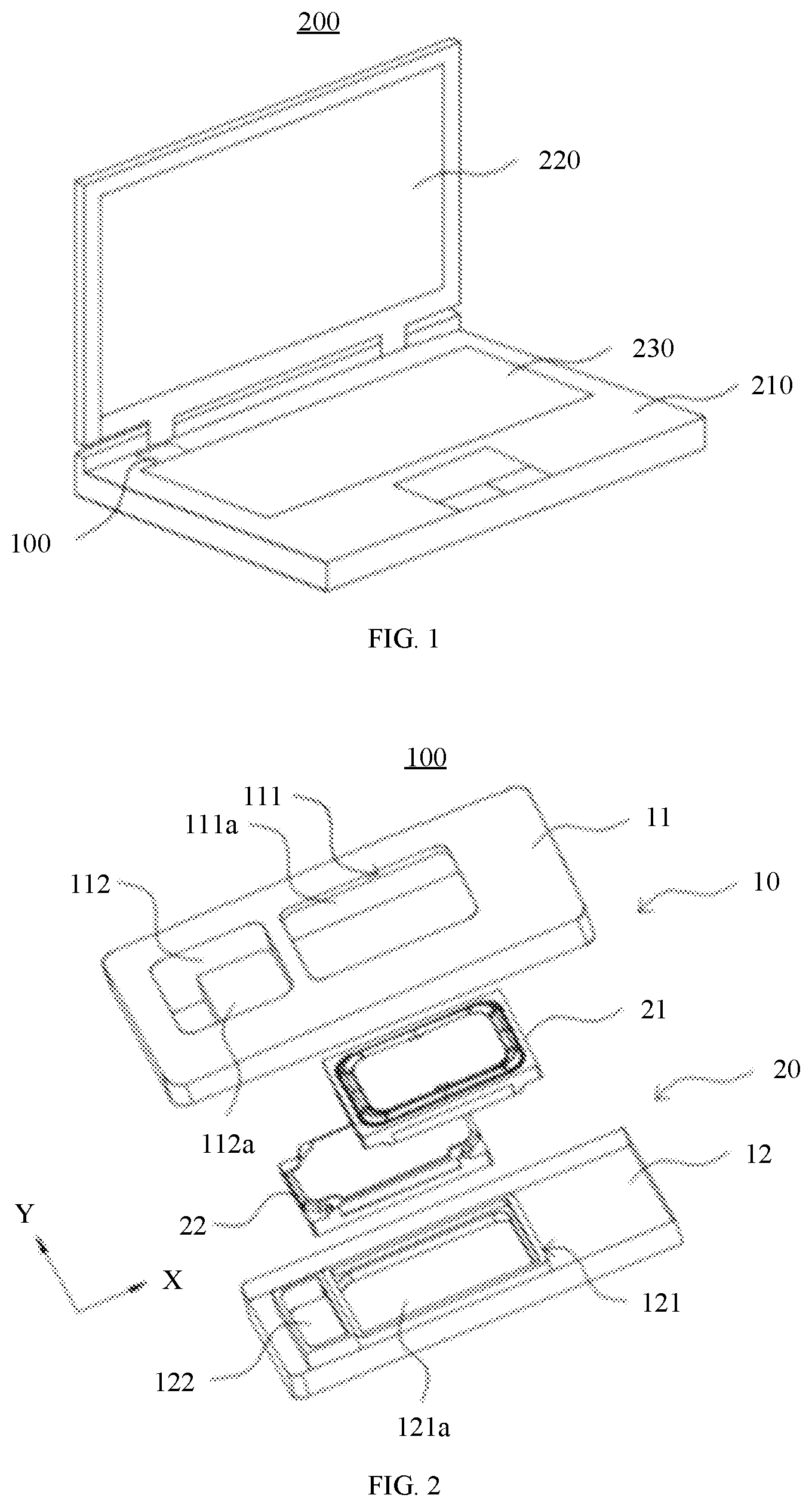 Patent US12101596 Figure 1 – Speaker module and portable electronic device