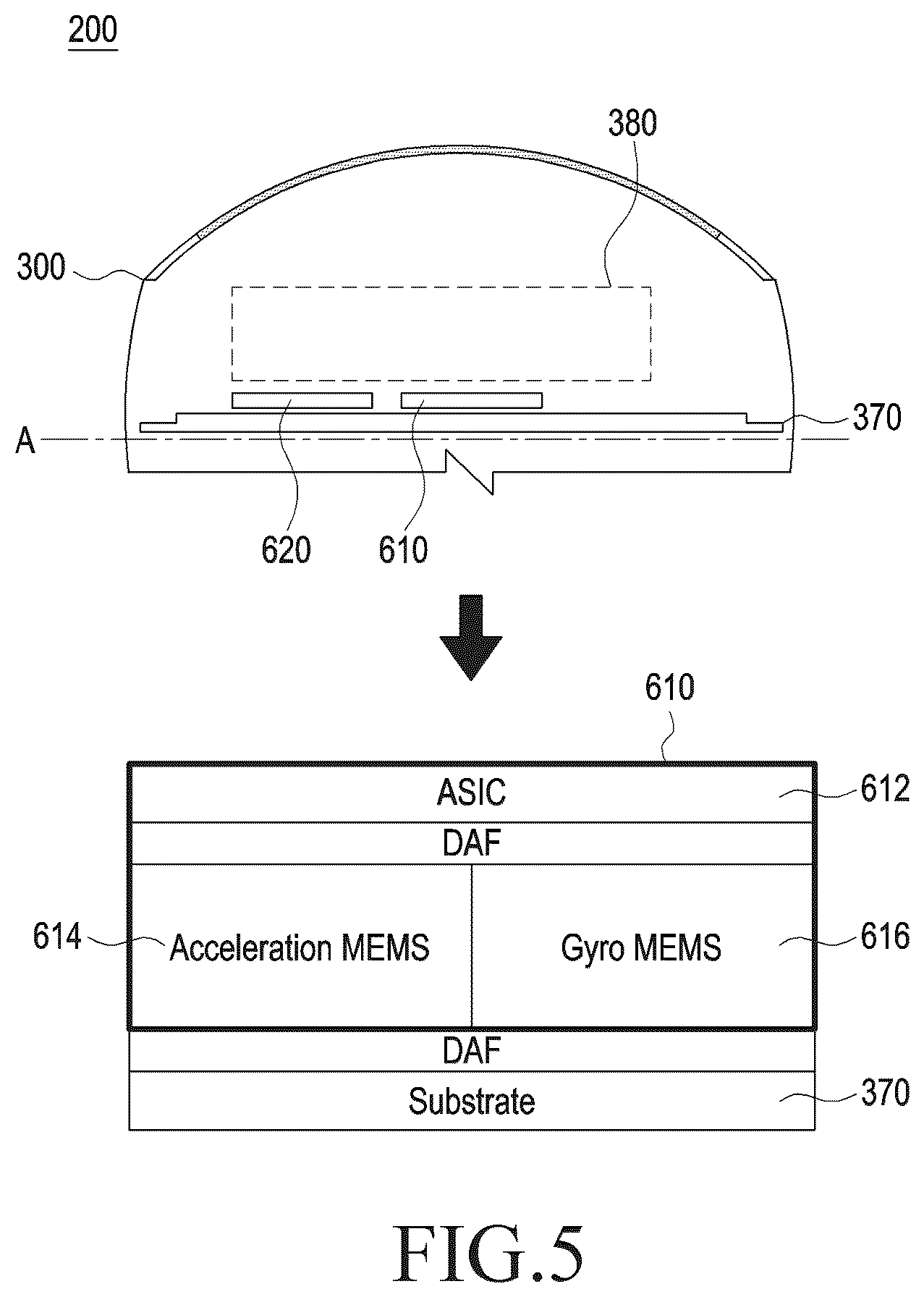 Patent US12101603 Figure 5 – Electronic device including integrated inertia sensor and operating method thereof