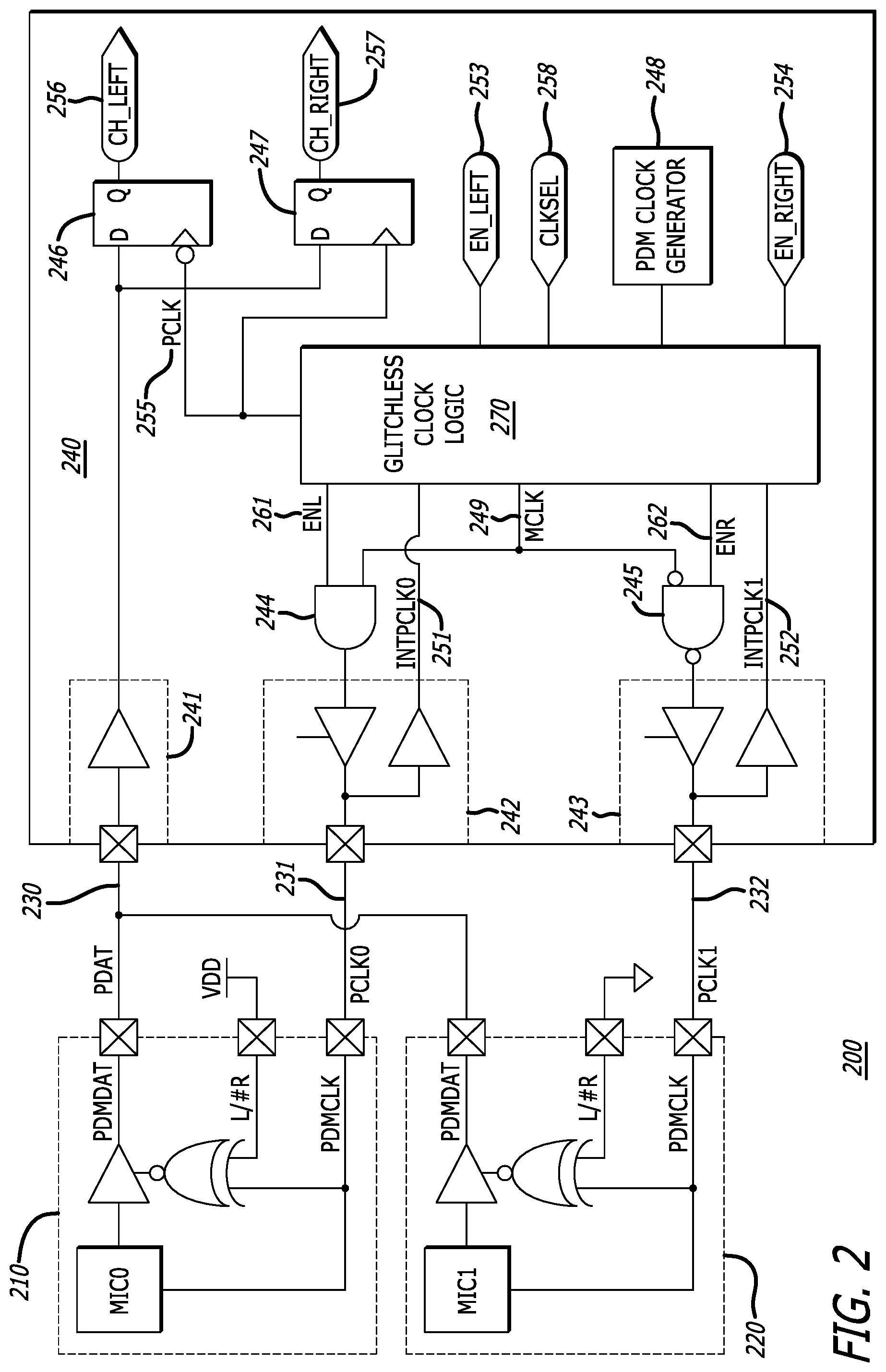 Patent US12101611 Figure 2 – Digital PDM microphone interface