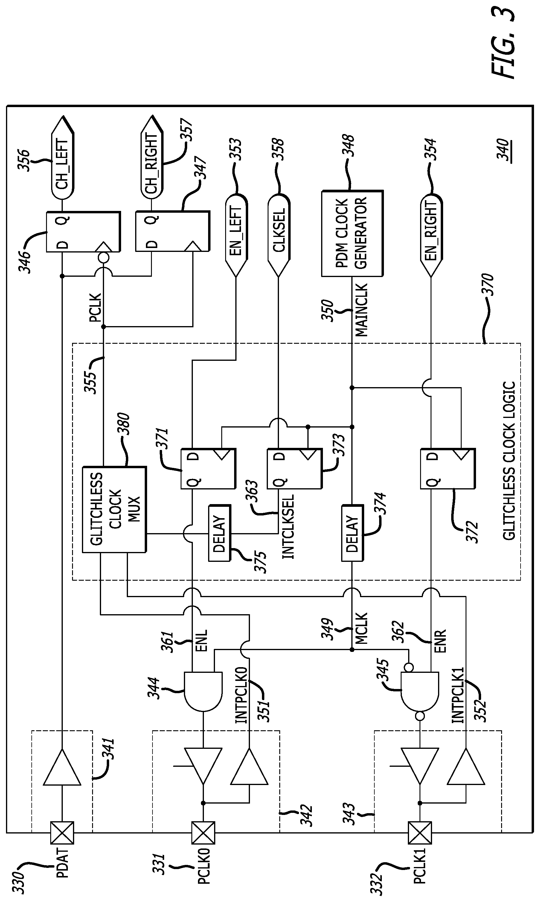 Patent US12101611 Figure 3 – Digital PDM microphone interface