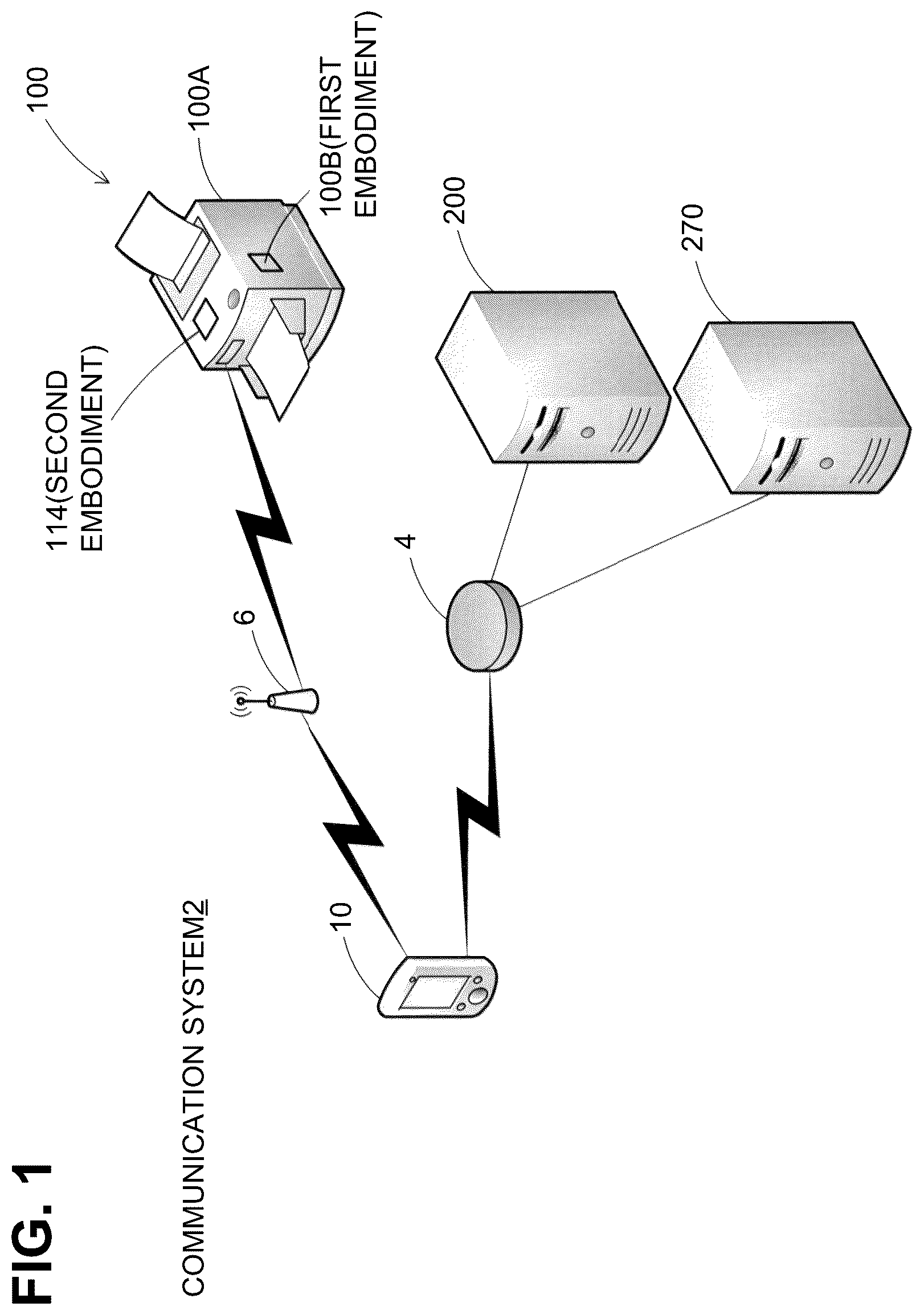 Patent US12101628 Figure 1 – Communication system, non-transitory computer-readable medium for terminal, and communication apparatus