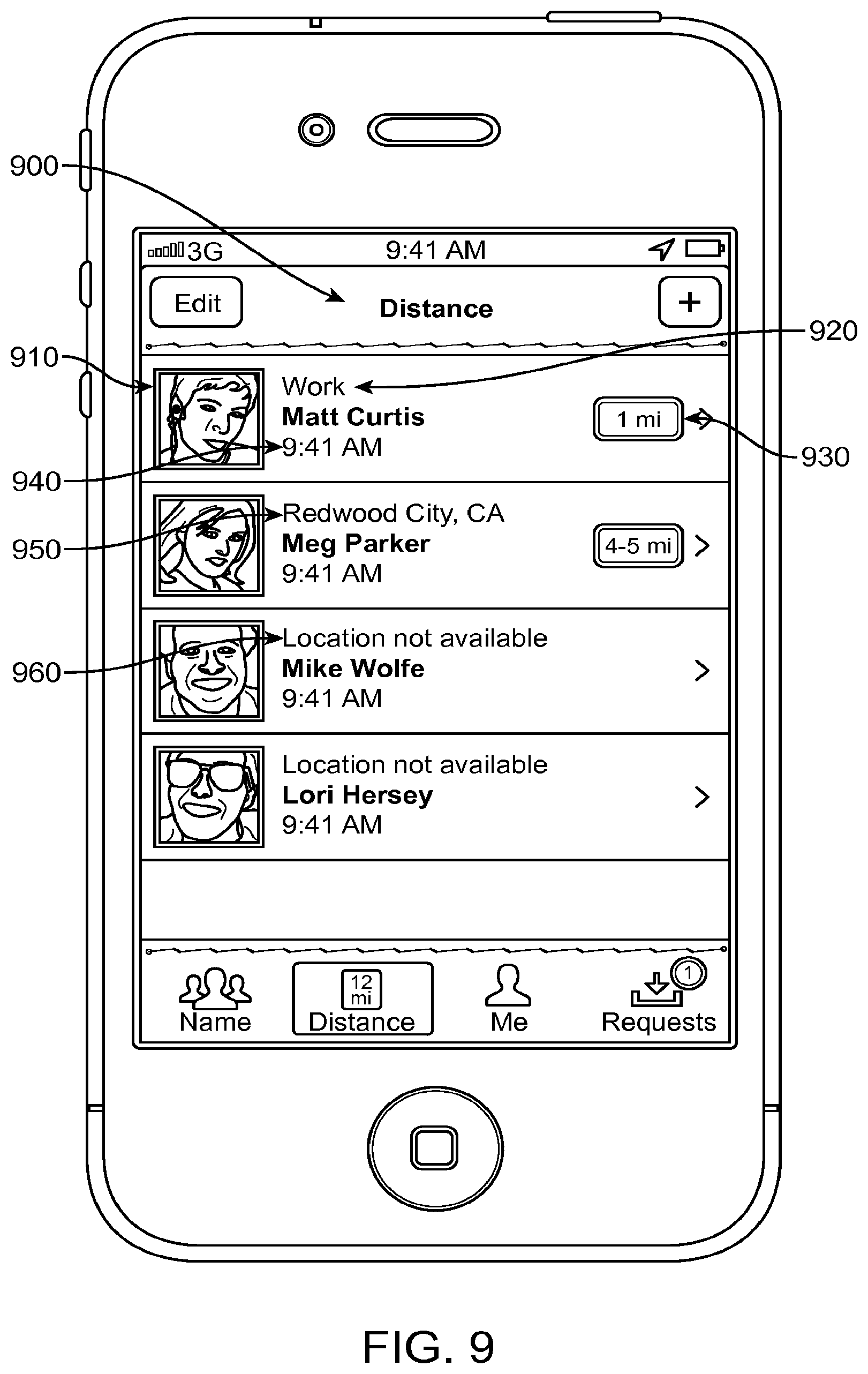 Patent US12101687 Figure 10 – Identifying and locating users on a mobile network