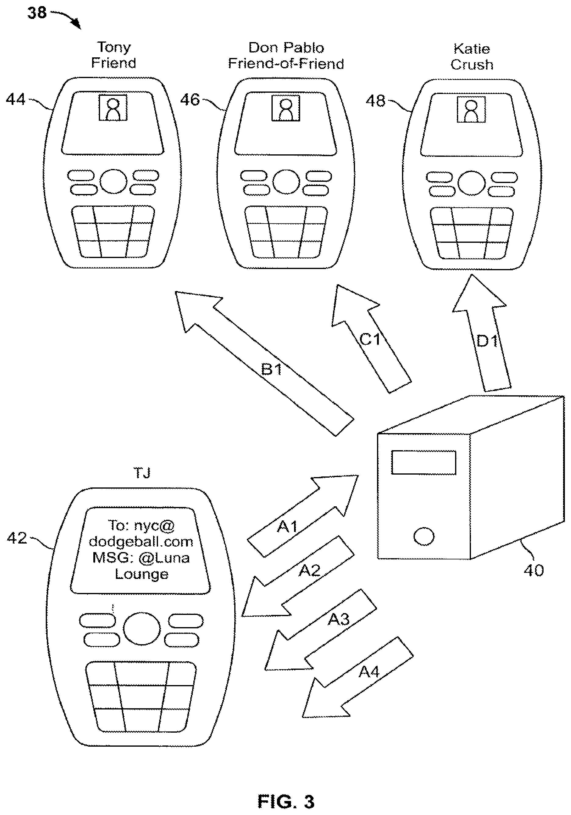 Patent US12101695 Figure 3 – Location-based social software for mobile devices