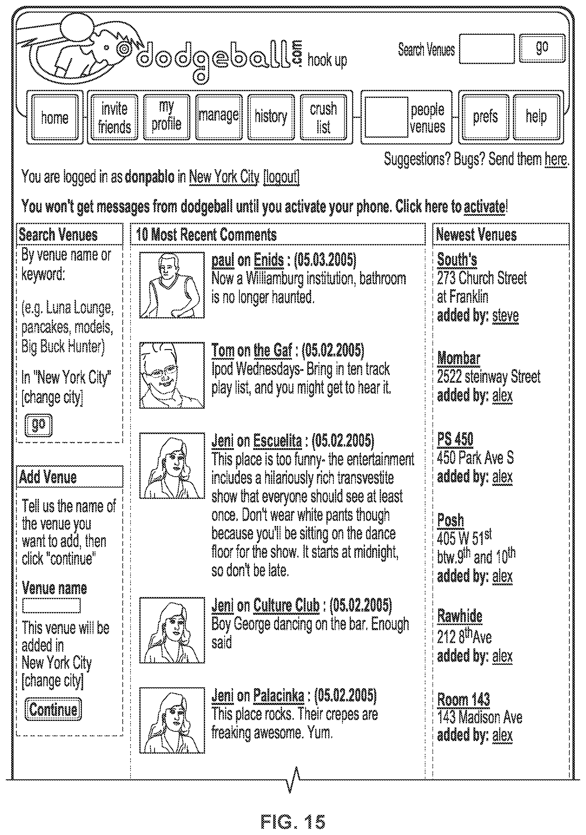 Patent US12101695 Figure 16 – Location-based social software for mobile devices
