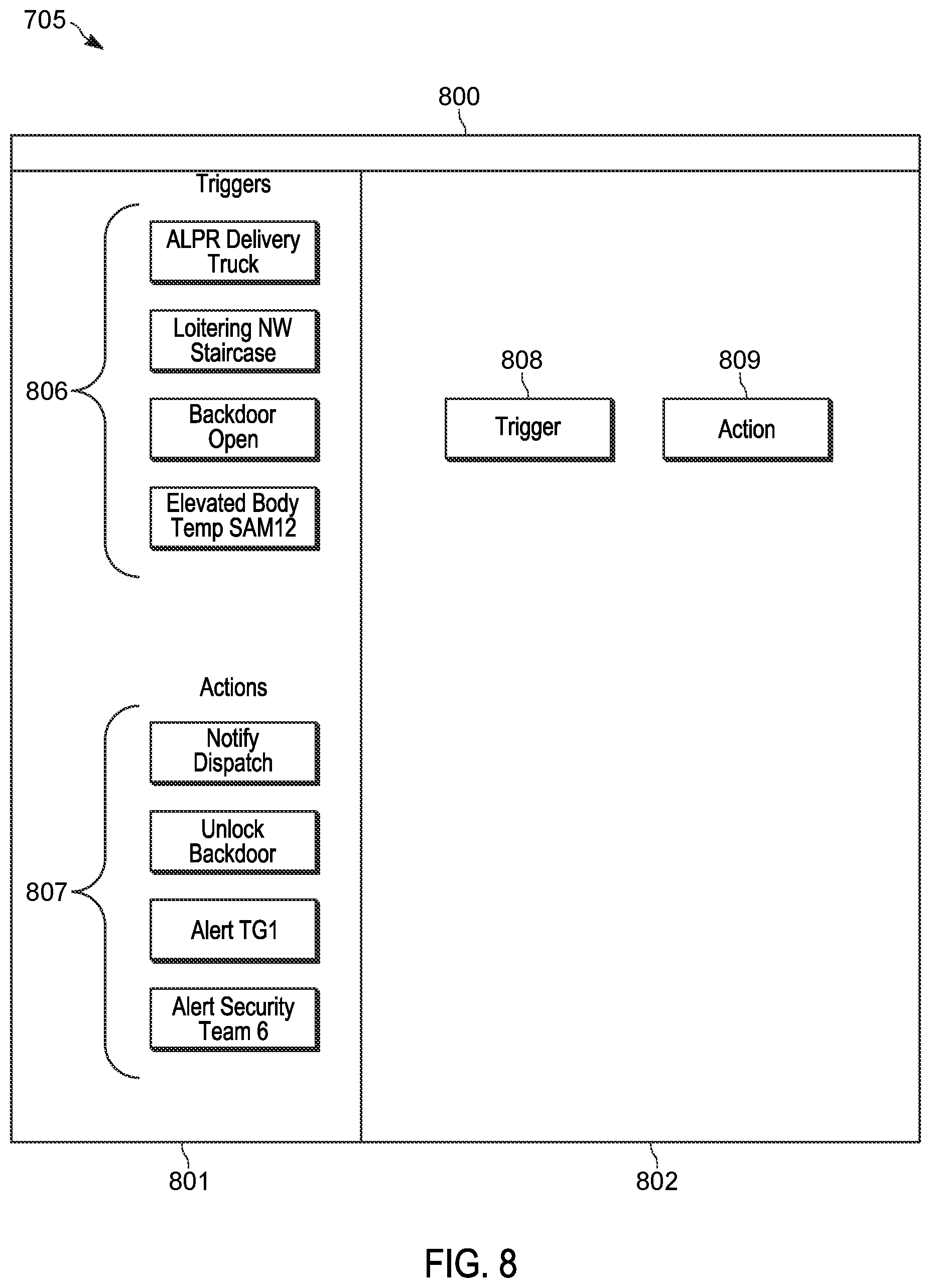 Patent US12101699 Figure 8 – Security ecosystem, device and method for communicating with communication devices based on workflow interactions
