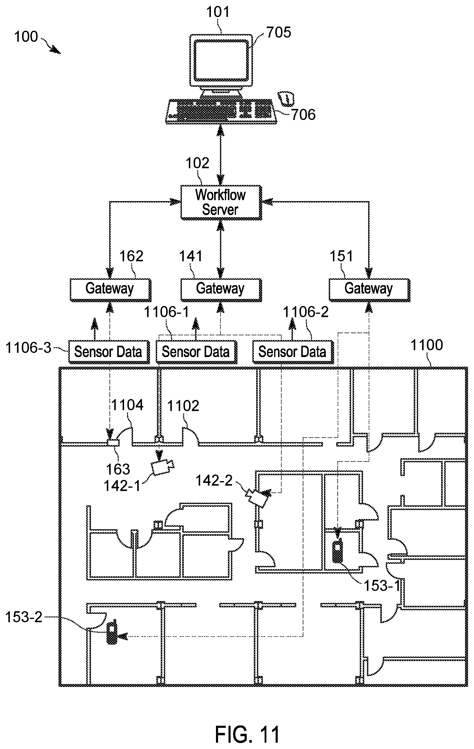 Patent US12101699 Figure 11 – Security ecosystem, device and method for communicating with communication devices based on workflow interactions