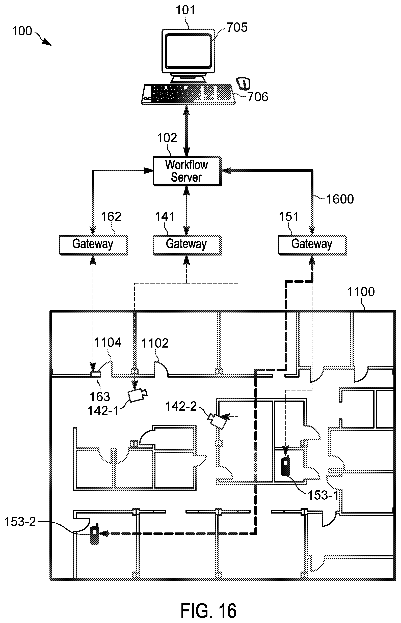 Patent US12101699 Figure 16 – Security ecosystem, device and method for communicating with communication devices based on workflow interactions