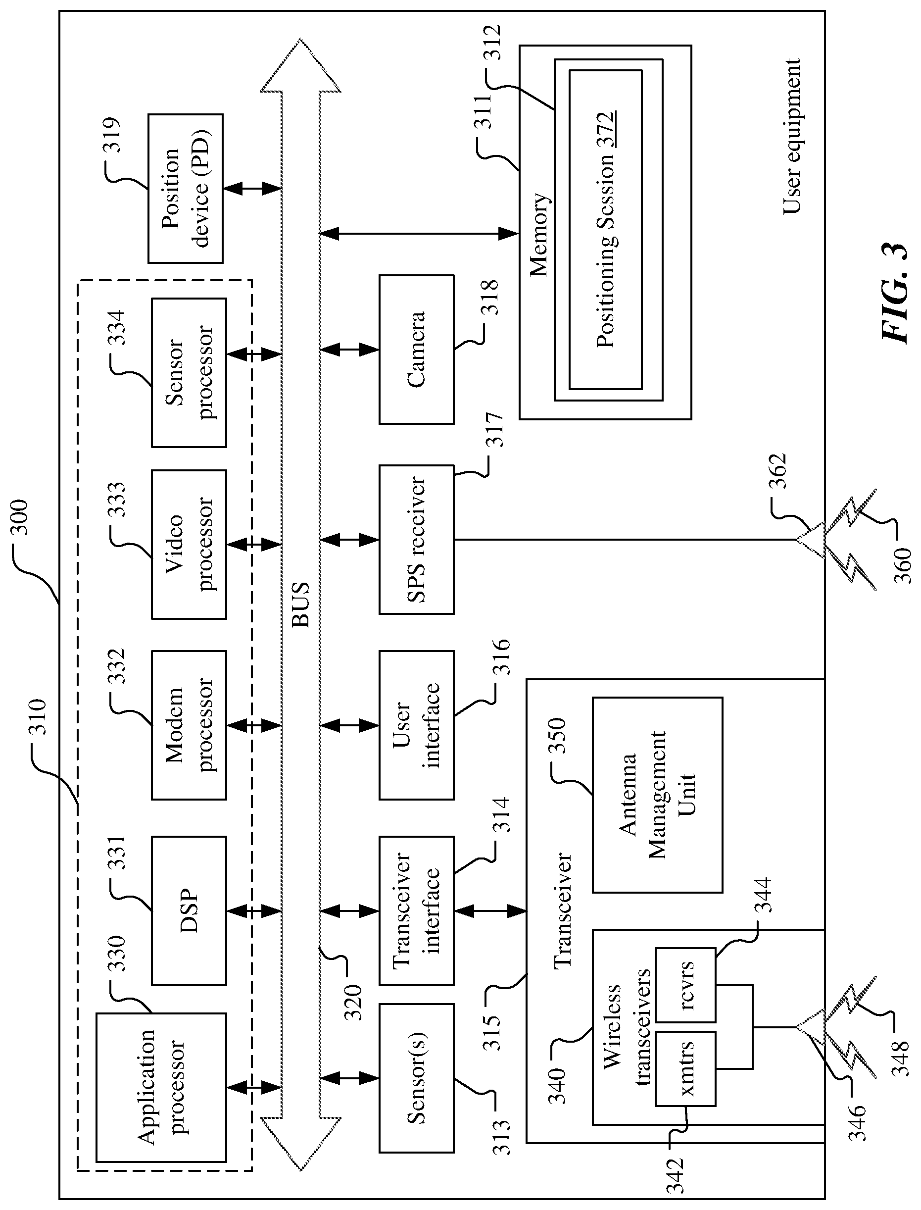Patent US12101734 Figure 3 – Antenna sharing for multiple wireless communication technologies