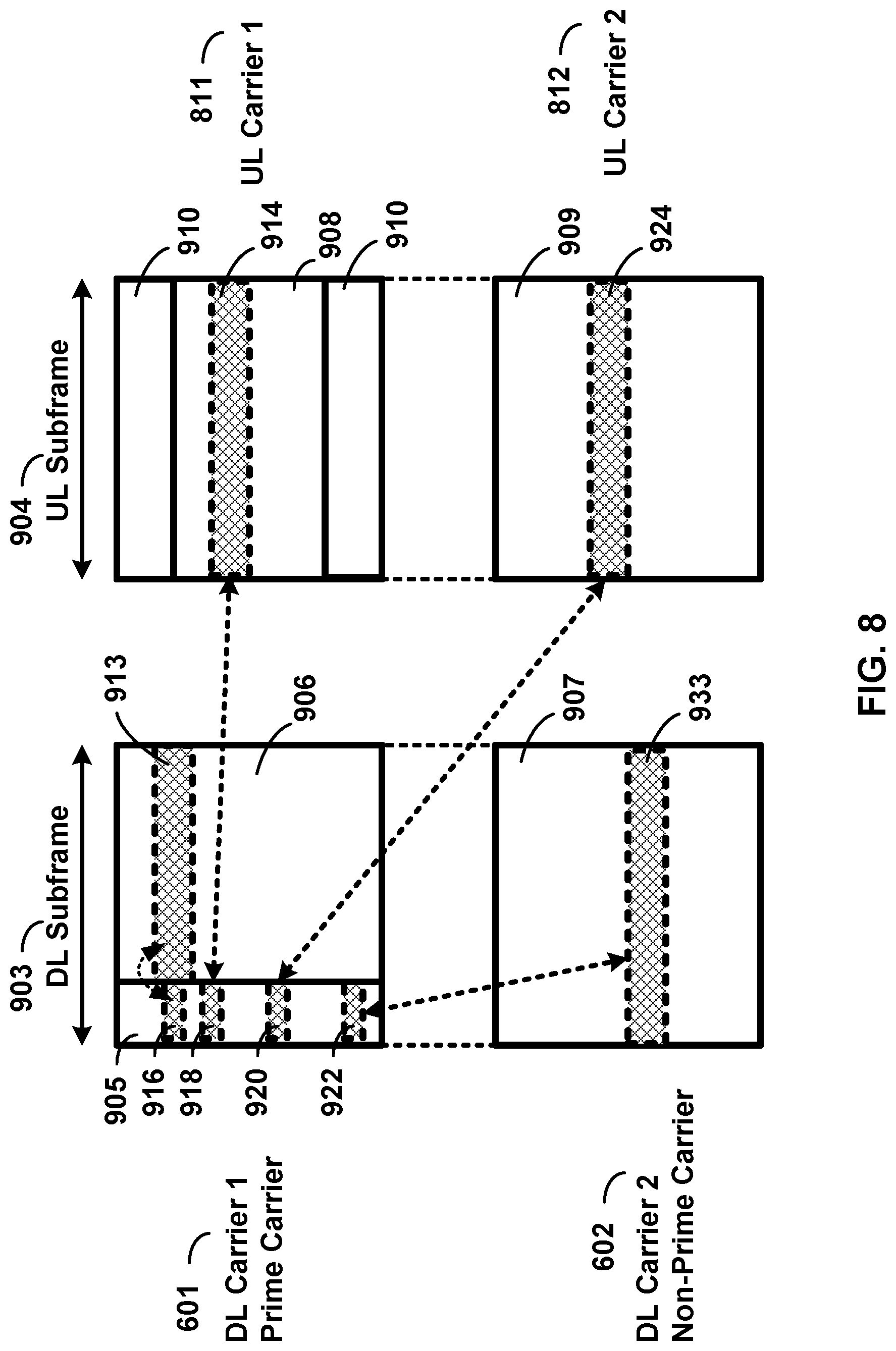 Patent US12101786 Figure 8 – Carrier information transmission to wireless devices