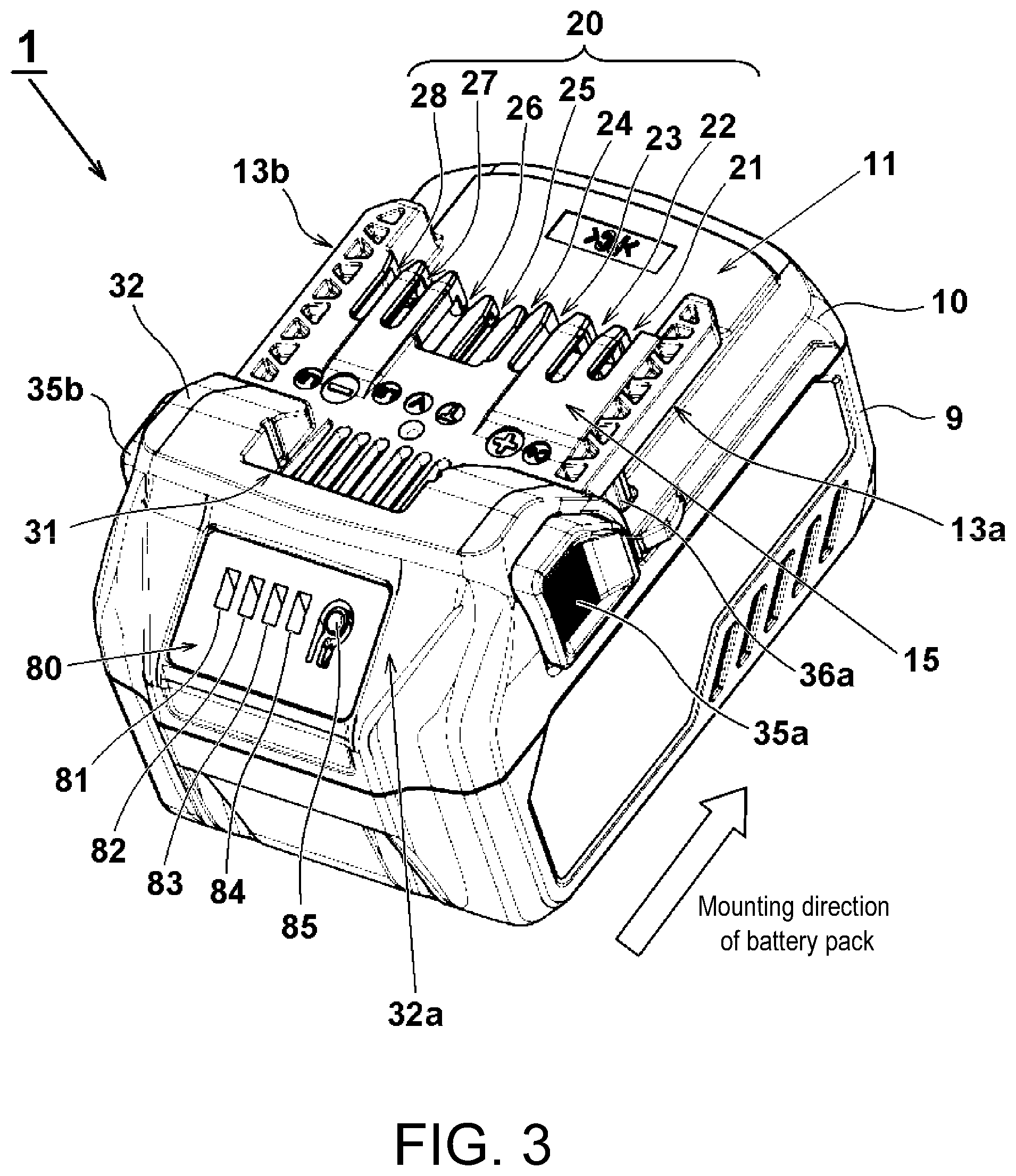 Patent US12101830 Figure 3 – Battery pack and electric device system