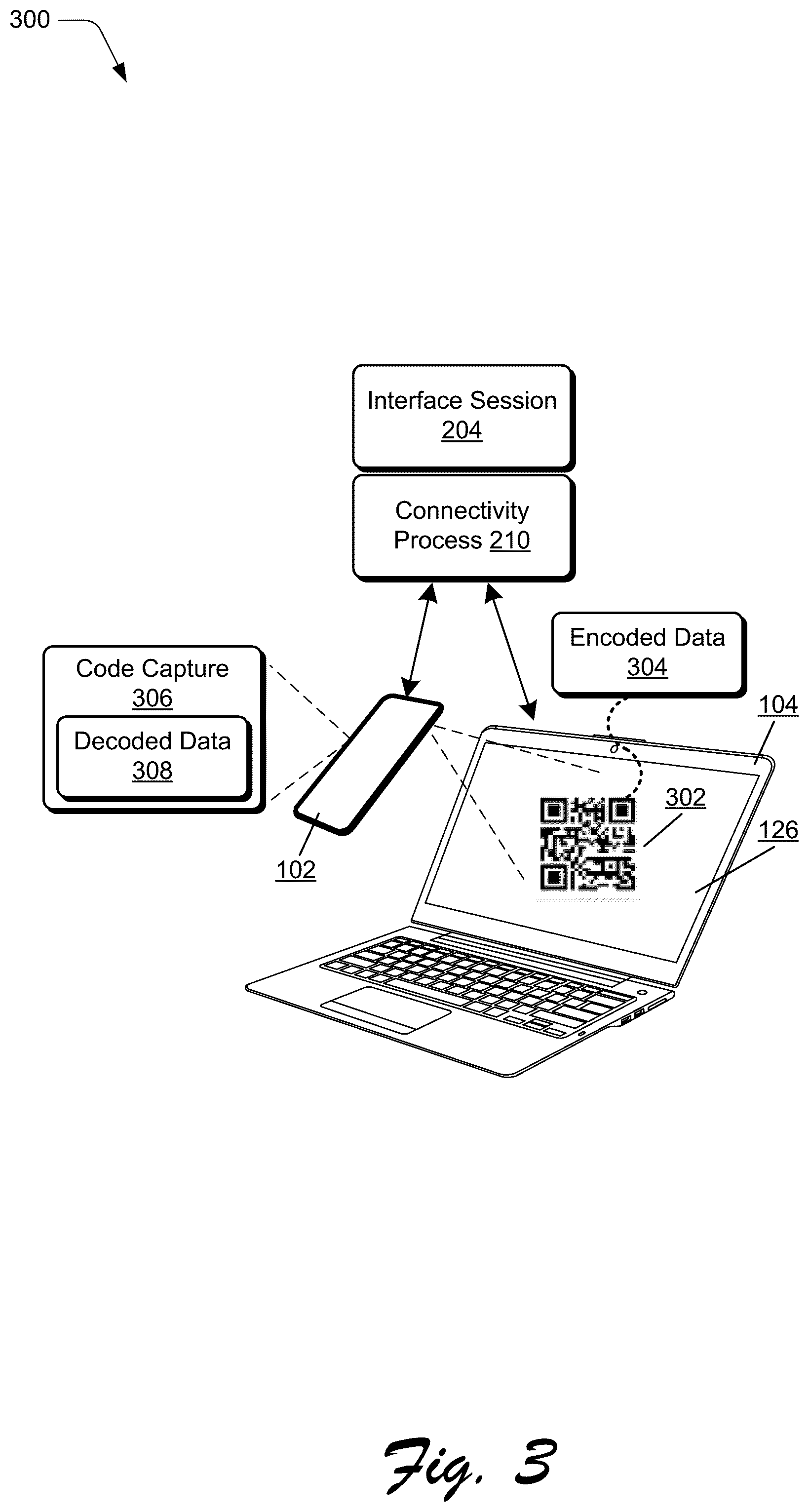 Patent US12101832 Figure 3 – Connectivity session between devices based on a connectivity trigger