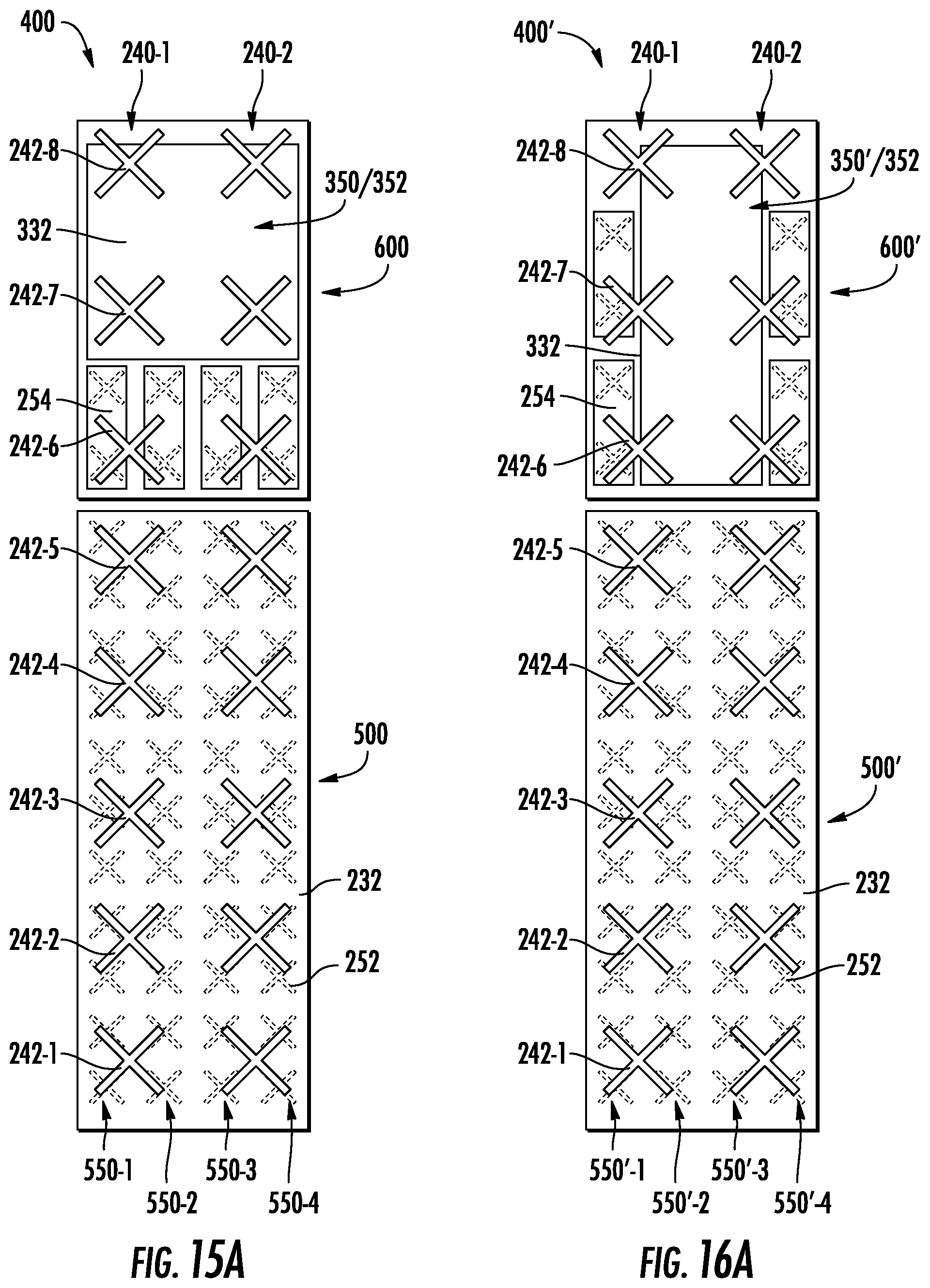 Patent US12101853 Figure 8 – Base station antenna units having arrays spanning multiple antennas that are connected by jumper cables