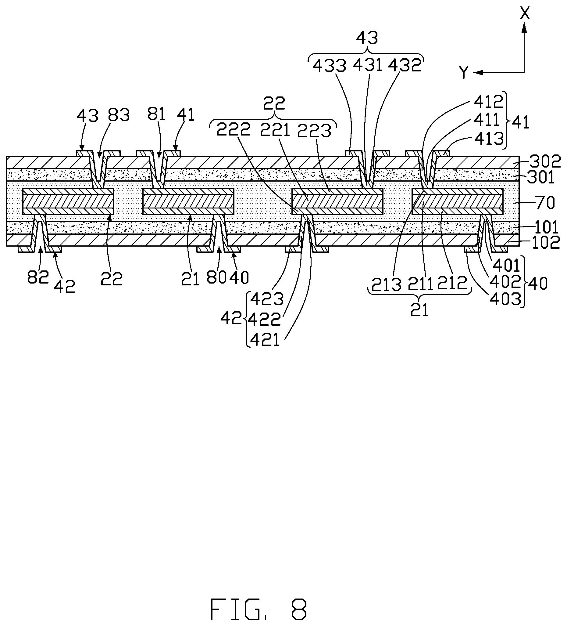 Patent US12101871 Figure 8 – Circuit board using thermocouple to dissipate generated heat and method for manufacturing the same
