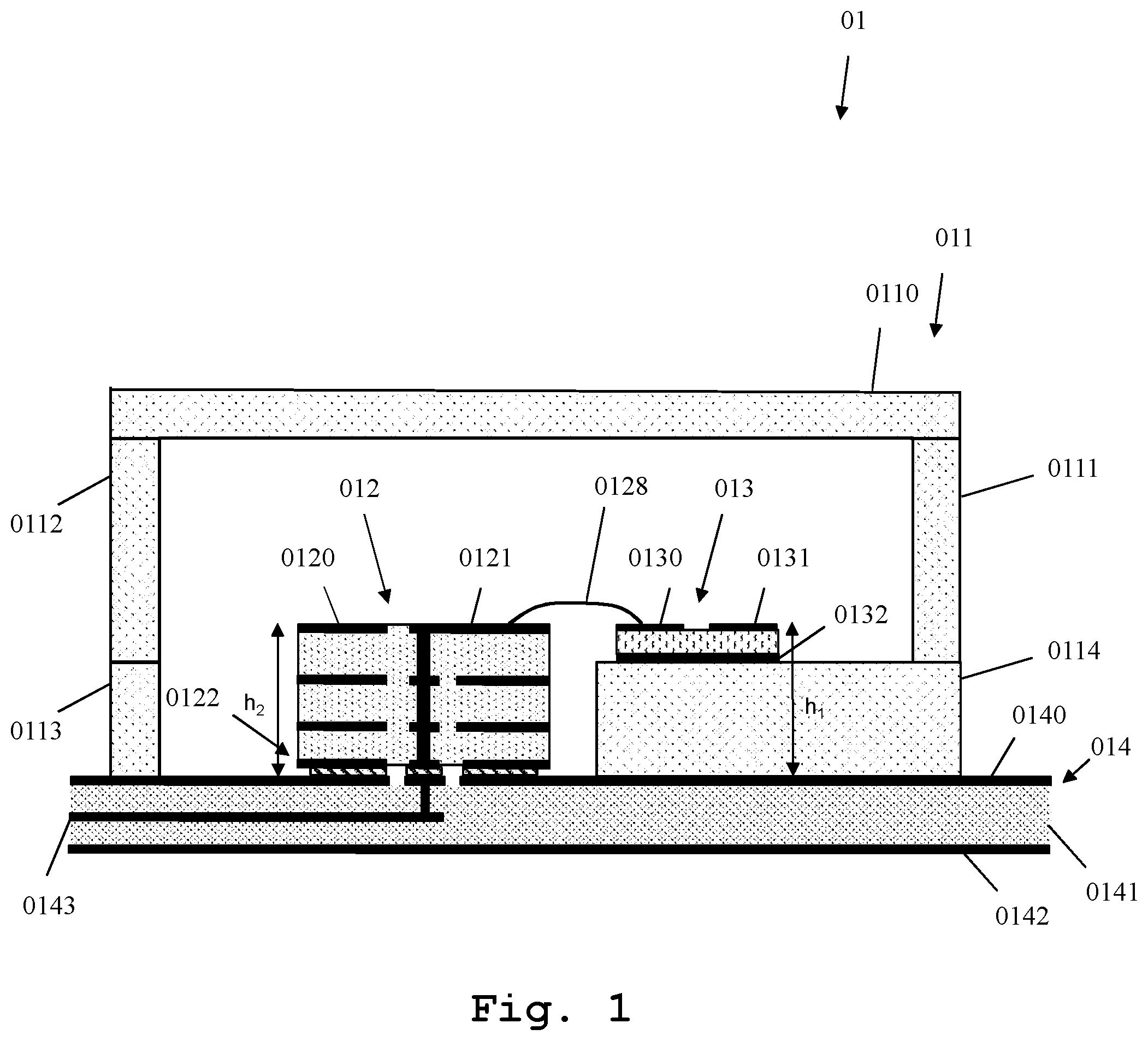 Patent US12101876 — Circuit module for mounting high frequency circuit carriers — Figure 1