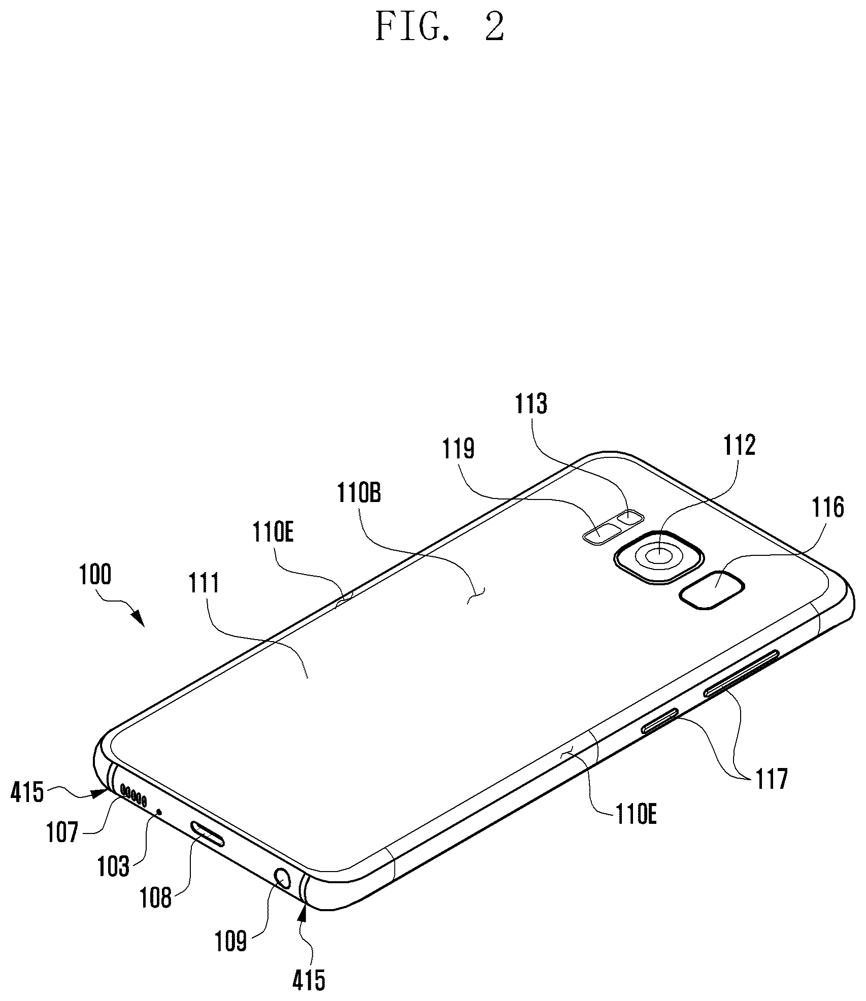 Patent US12101901 Figure 2 – Electronic device including housing and method for manufacturing the housing