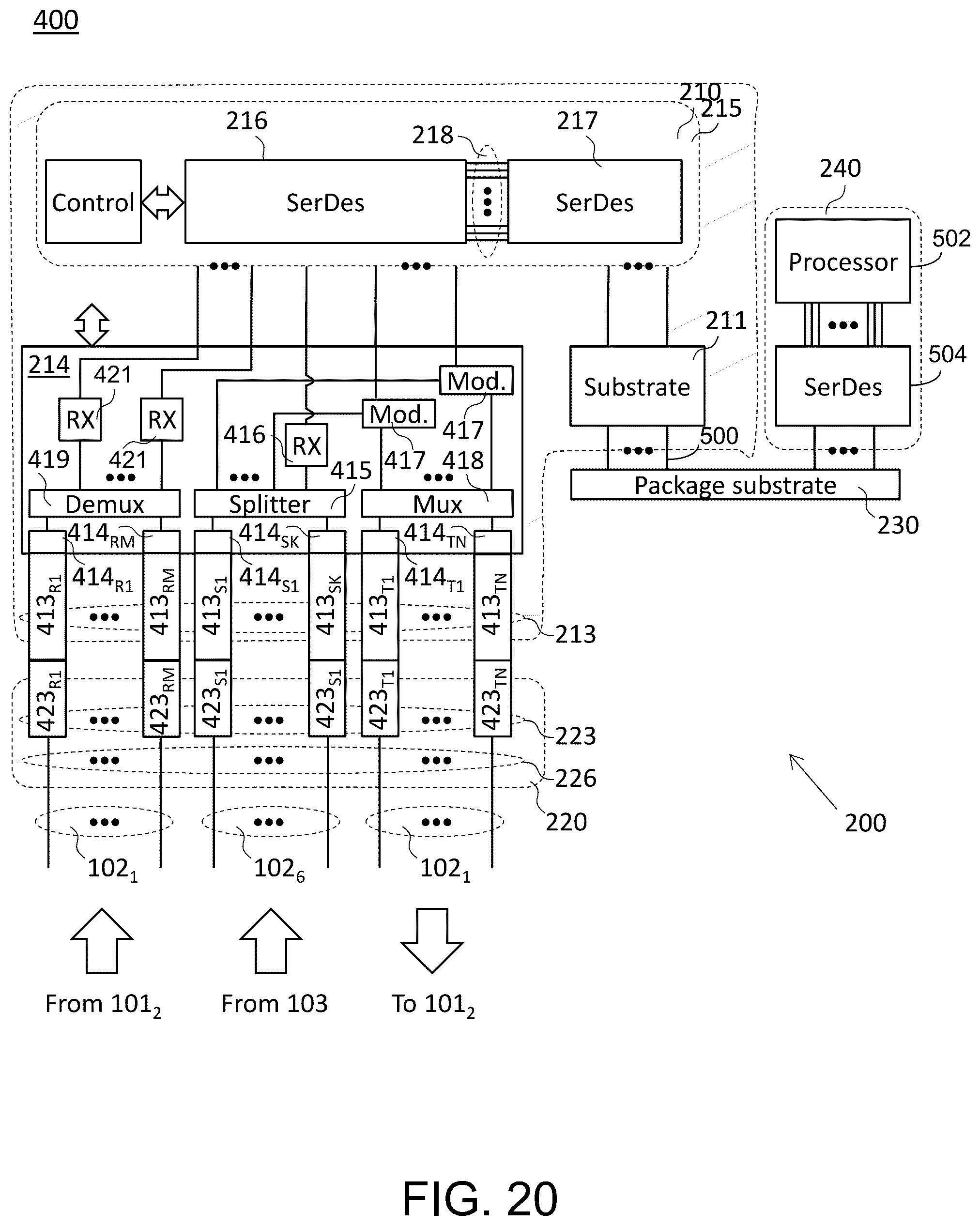 Patent US12101904 Figure 18 – Communication systems having pluggable optical modules