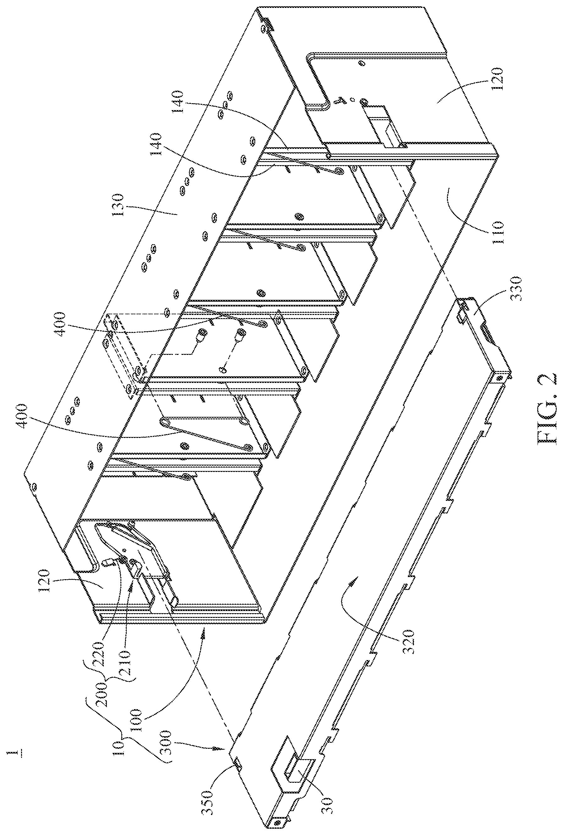 Patent US12101905 Figure 2 – Electronic device and quick release mechanism