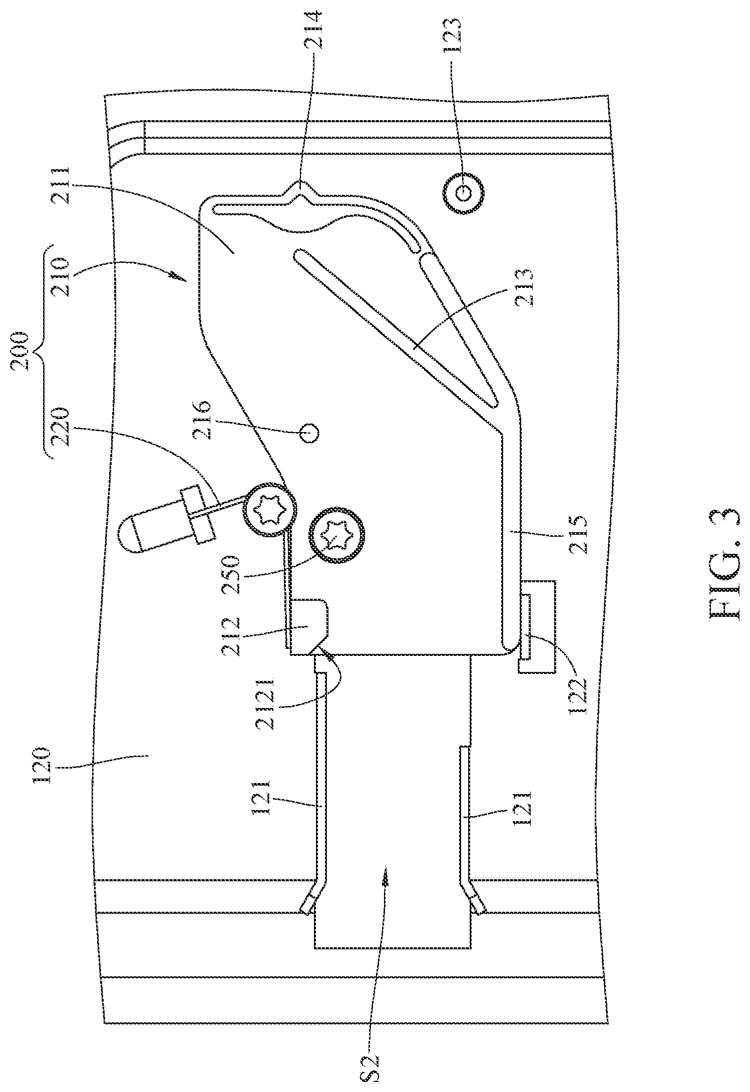 Patent US12101905 Figure 3 – Electronic device and quick release mechanism