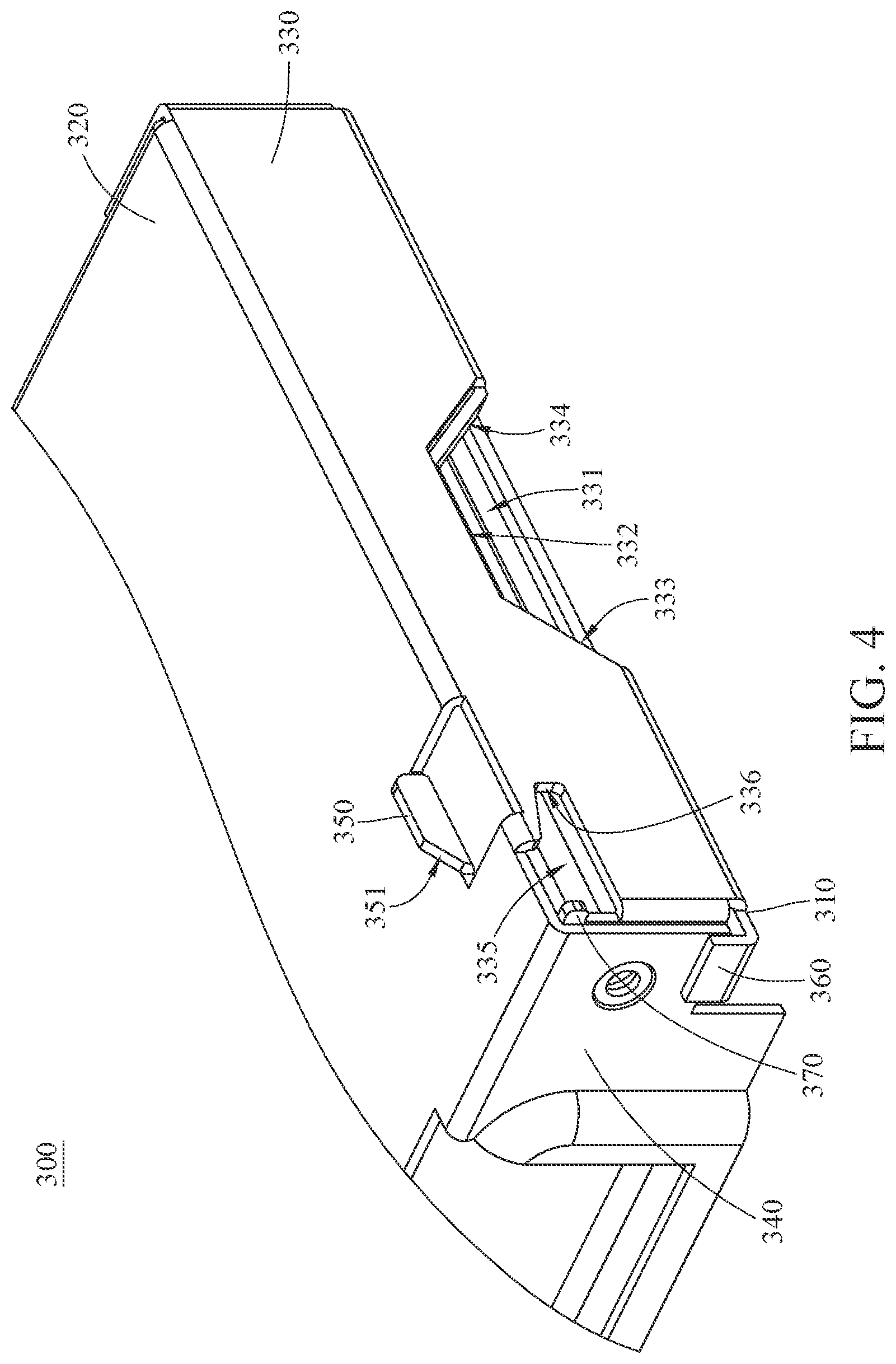 Patent US12101905 Figure 4 – Electronic device and quick release mechanism