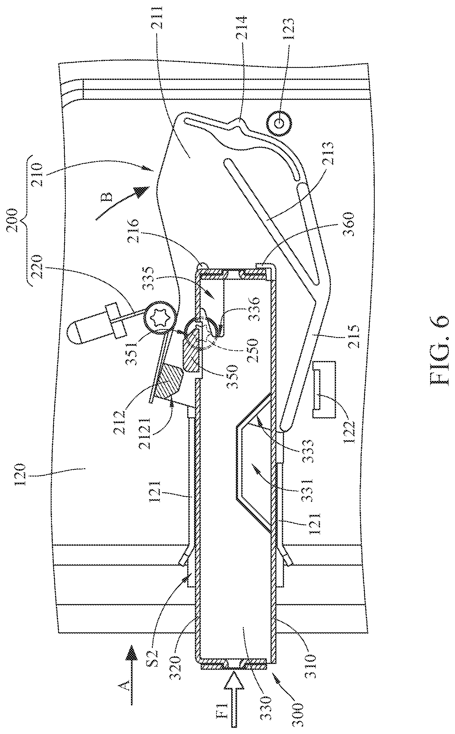 Patent US12101905 Figure 6 – Electronic device and quick release mechanism