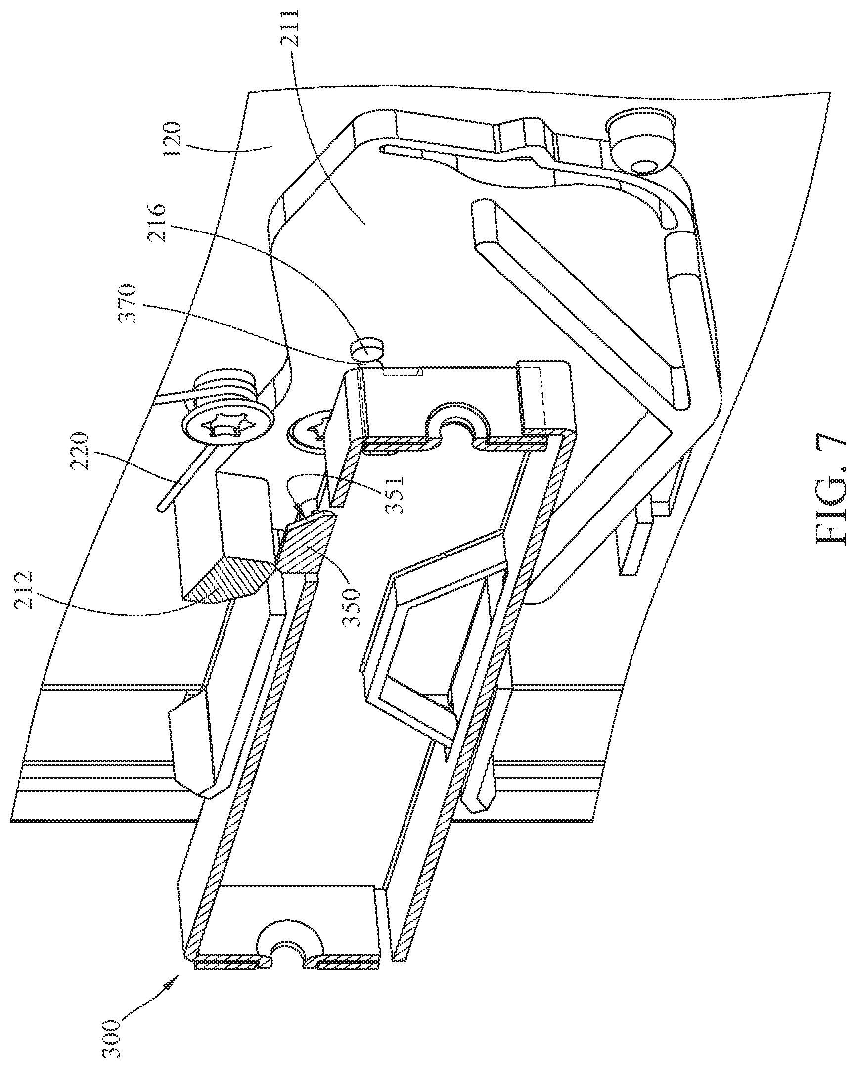 Patent US12101905 Figure 7 – Electronic device and quick release mechanism