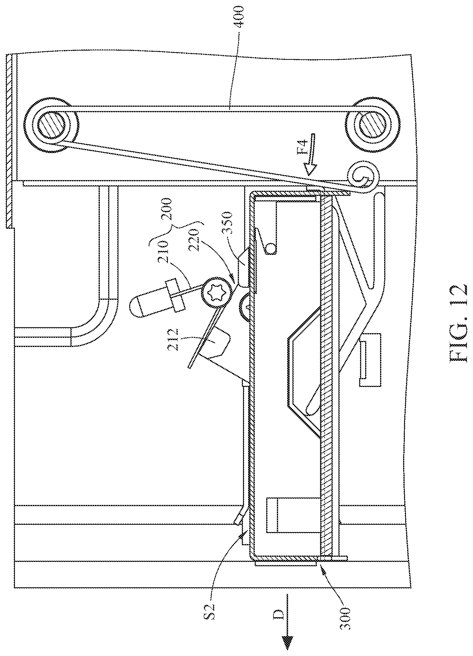 Patent US12101905 Figure 12 – Electronic device and quick release mechanism