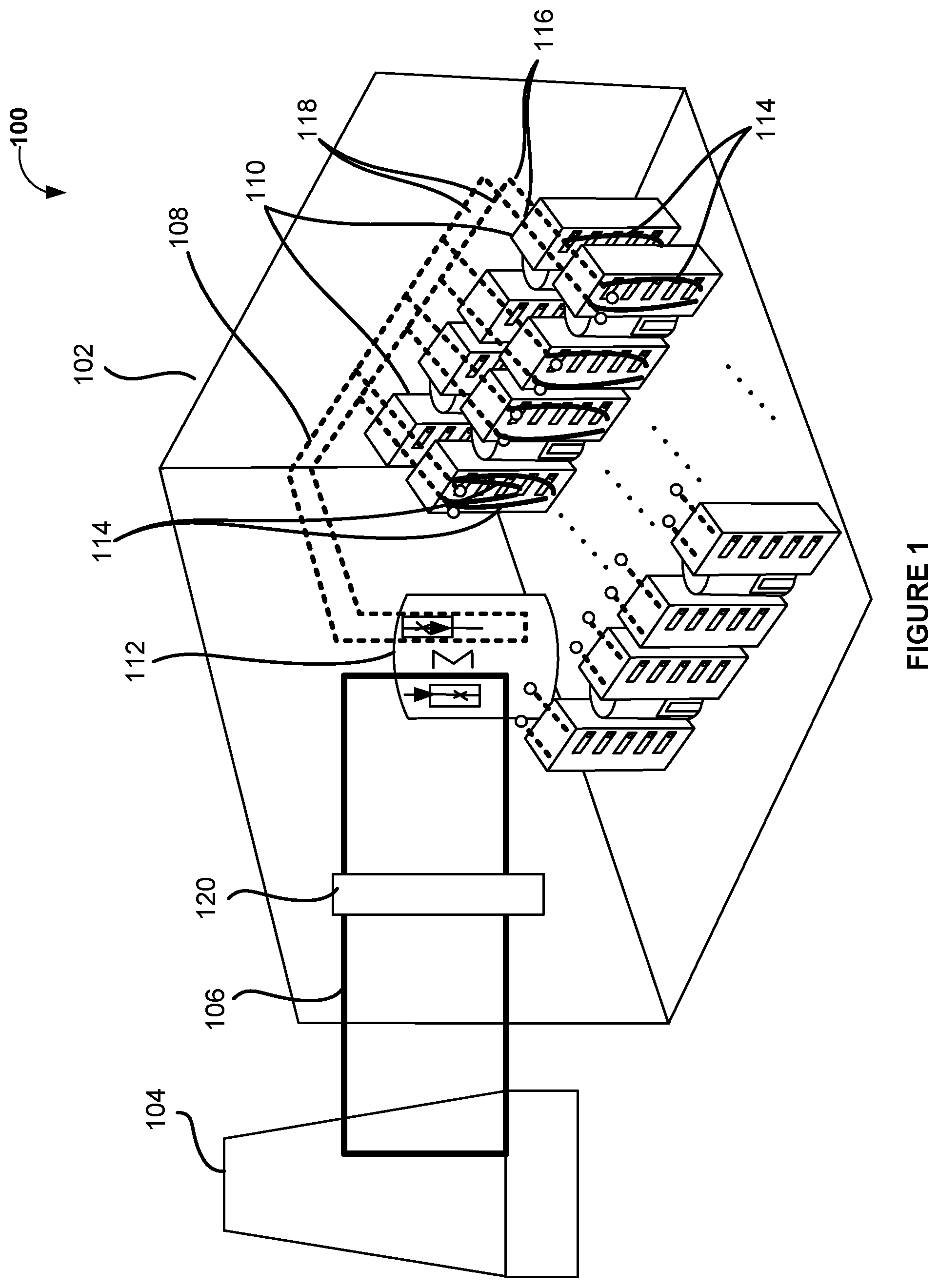 Patent US12101907 Figure 1 – Intelligent pod-based cooling loop with dry cooler for mobile datacenter cooling systems