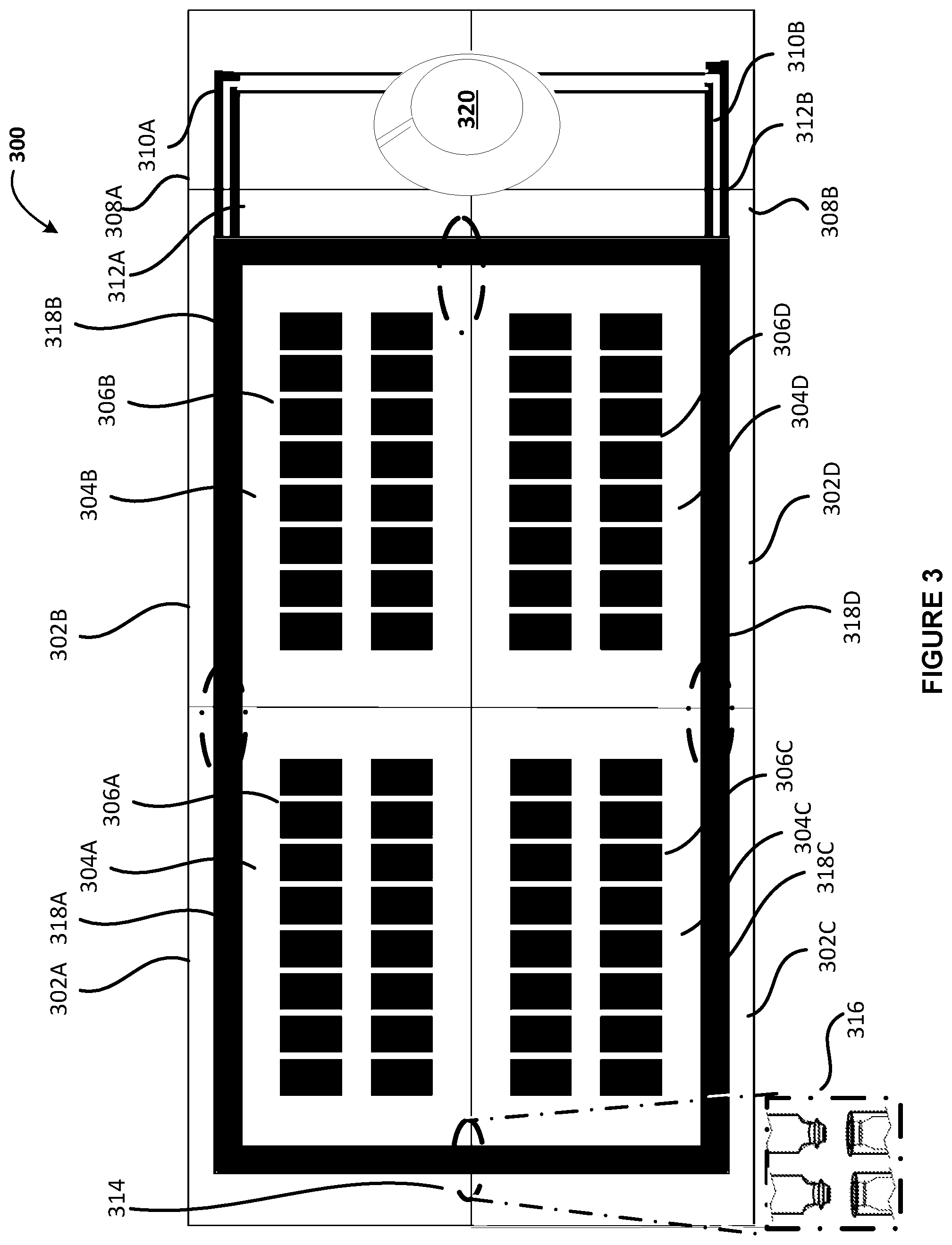Patent US12101907 Figure 3 – Intelligent pod-based cooling loop with dry cooler for mobile datacenter cooling systems