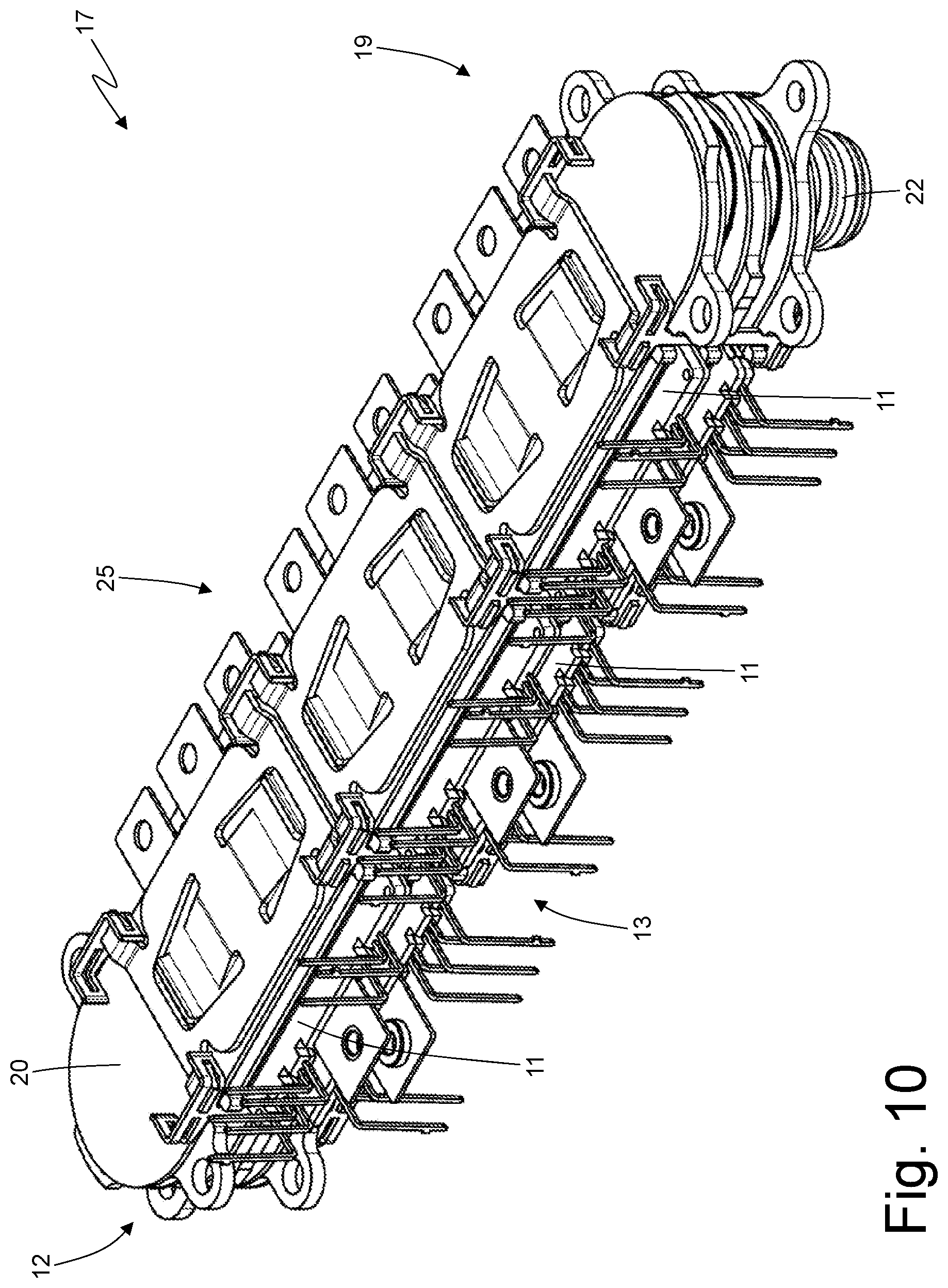 Patent US12101916 Figure 10 – Compact electronic power converter to control at least one electric motor of a vehicle