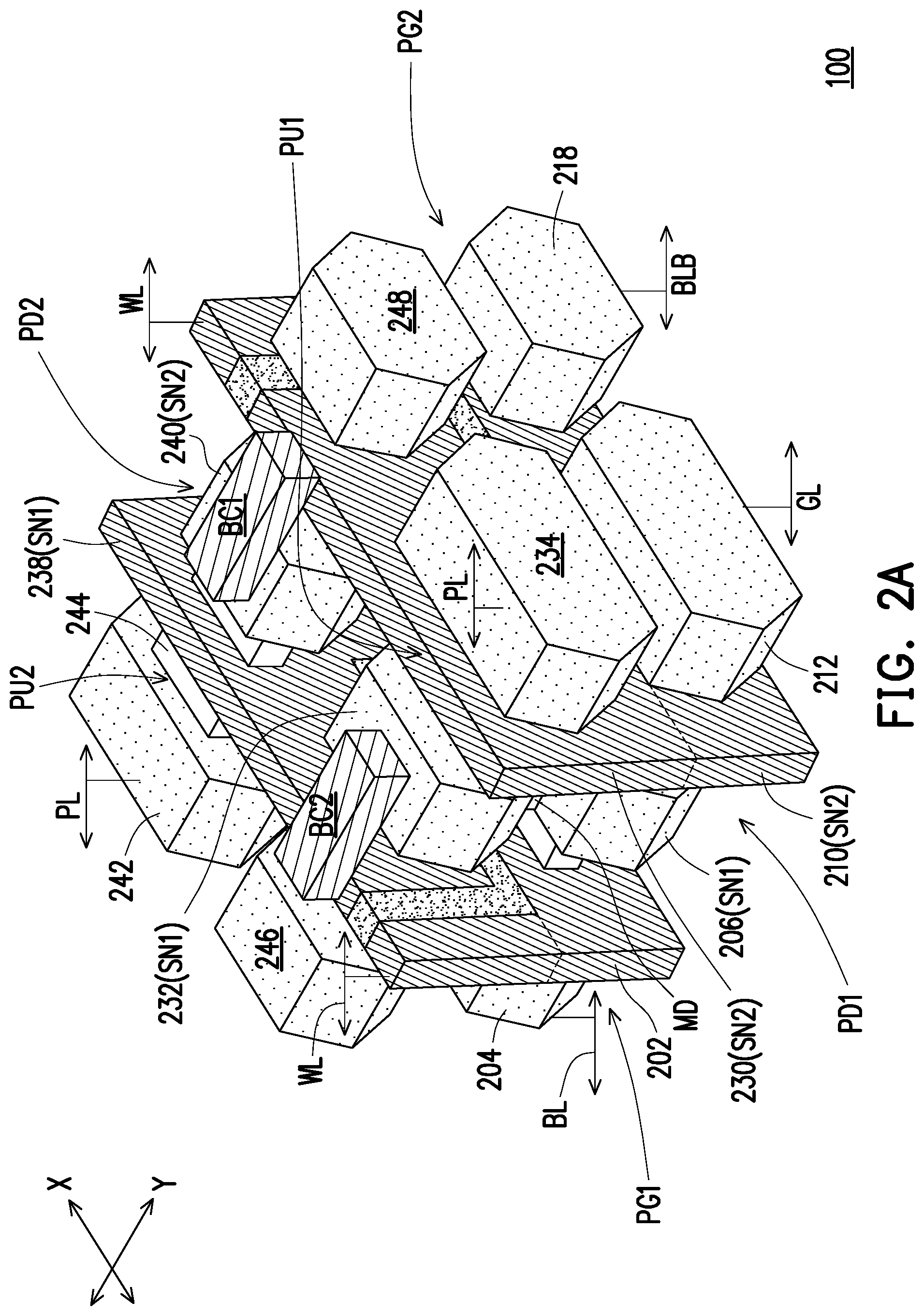 Patent US12101922 Figure 3 – Memory device and layout, manufacturing method of the same