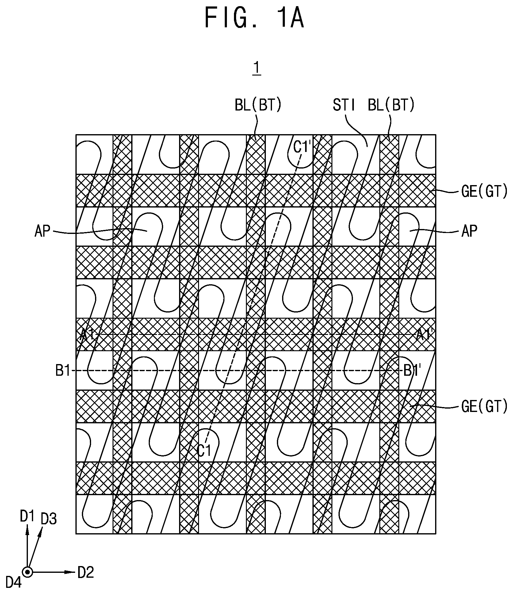 Patent US12101923 Figure 1 – Semiconductor device including gate structure having first portion and second portion and method for manufacturing the same