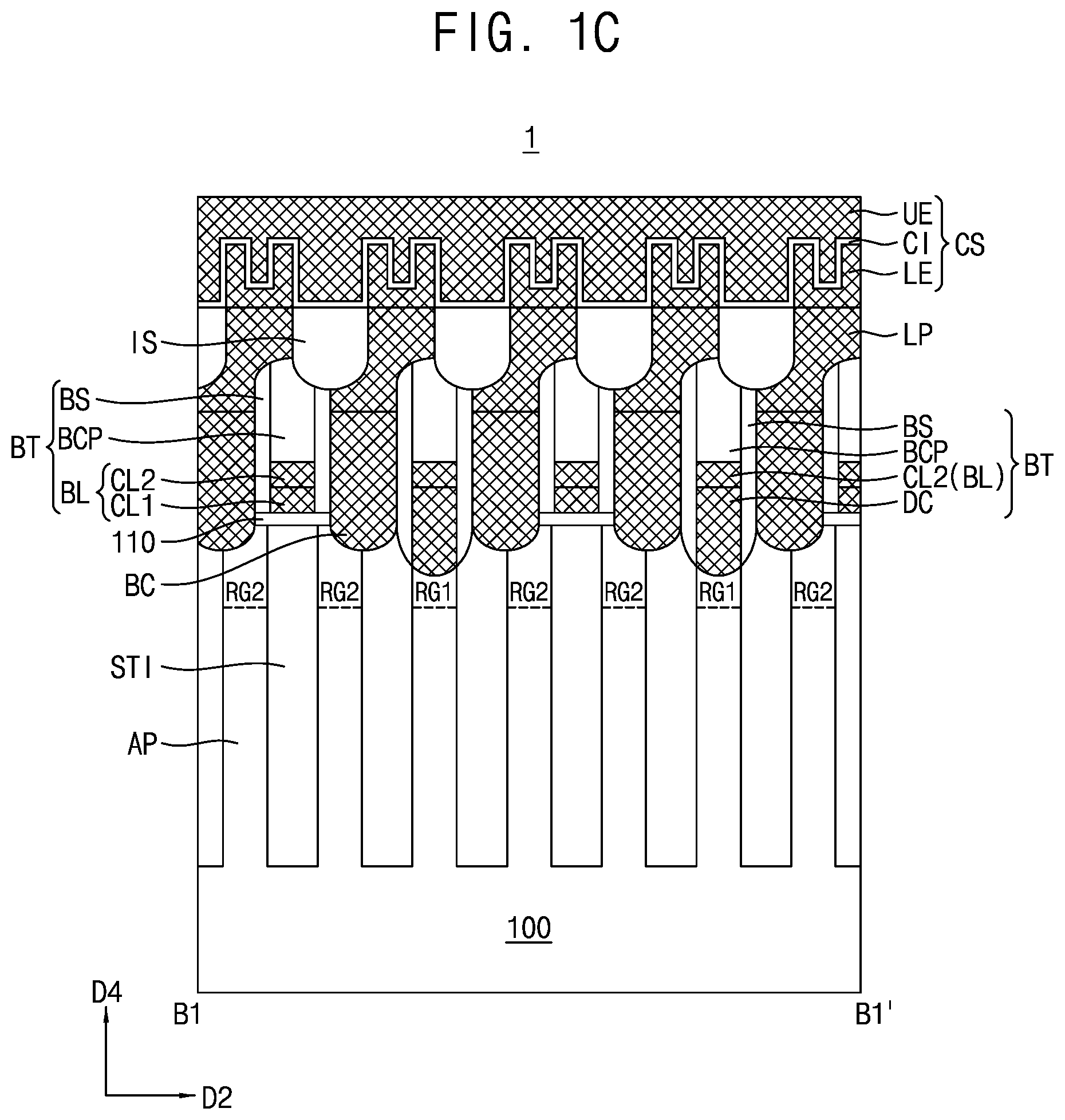 Patent US12101923 Figure 3 – Semiconductor device including gate structure having first portion and second portion and method for manufacturing the same