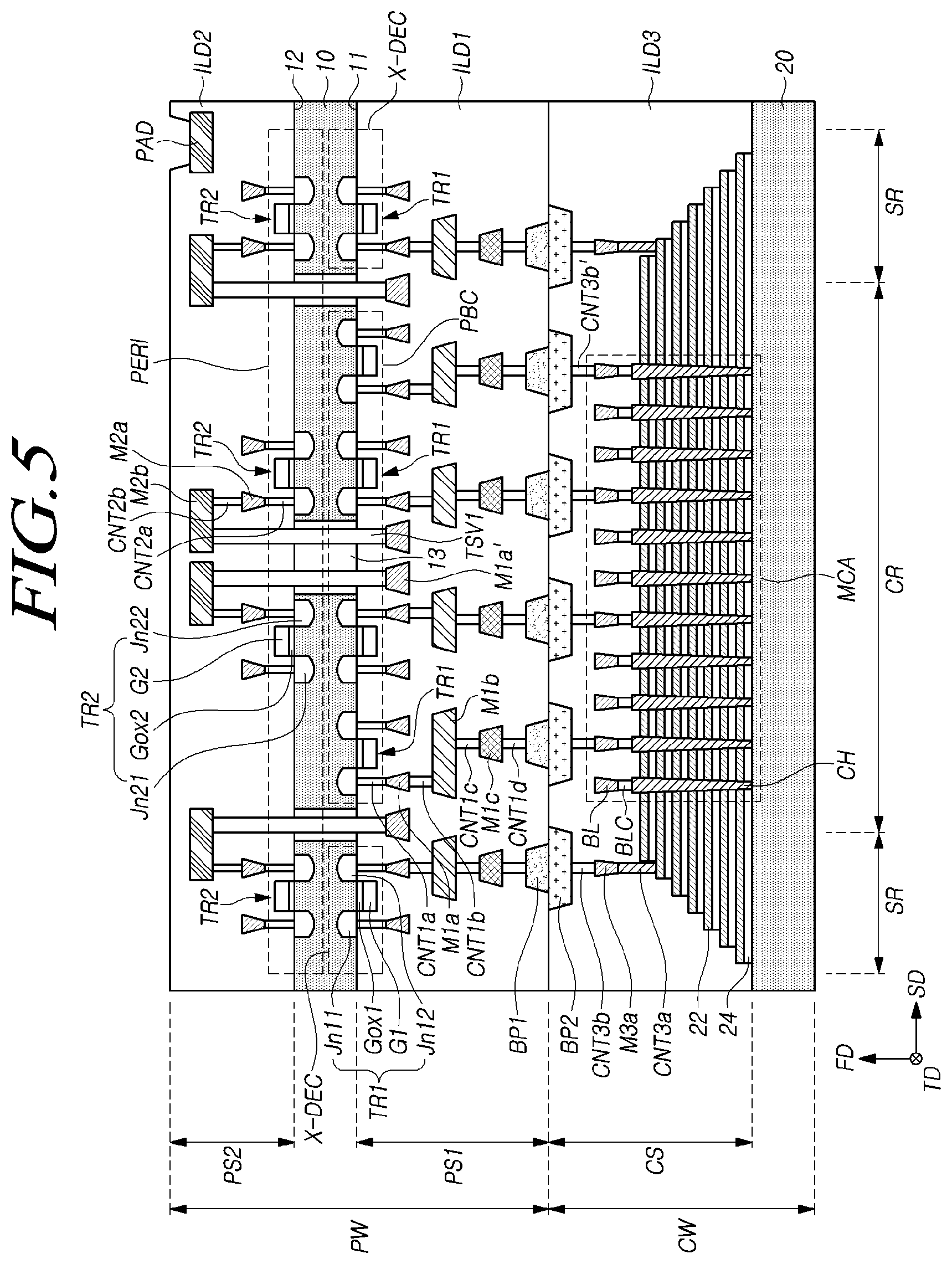 Patent US12101930 Figure 8 – Memory device having vertical structure
