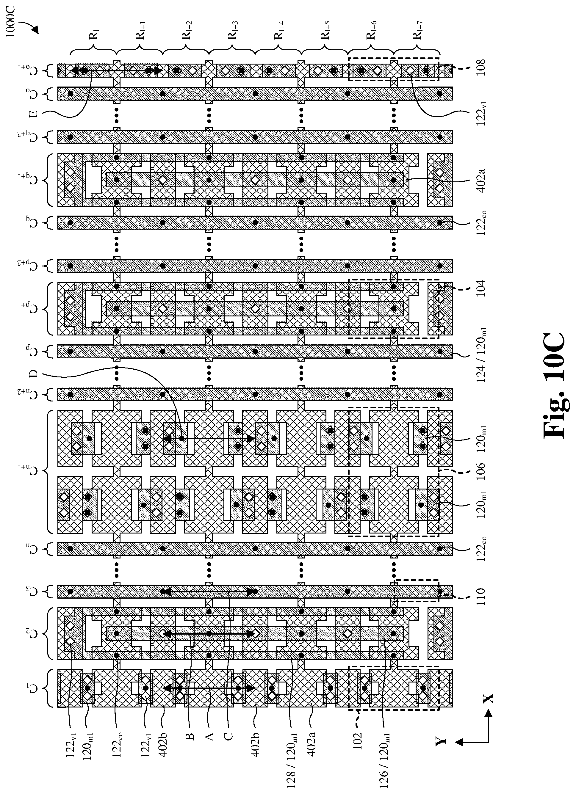 Patent US12101931 Figure 12 – Strap-cell architecture for embedded memory