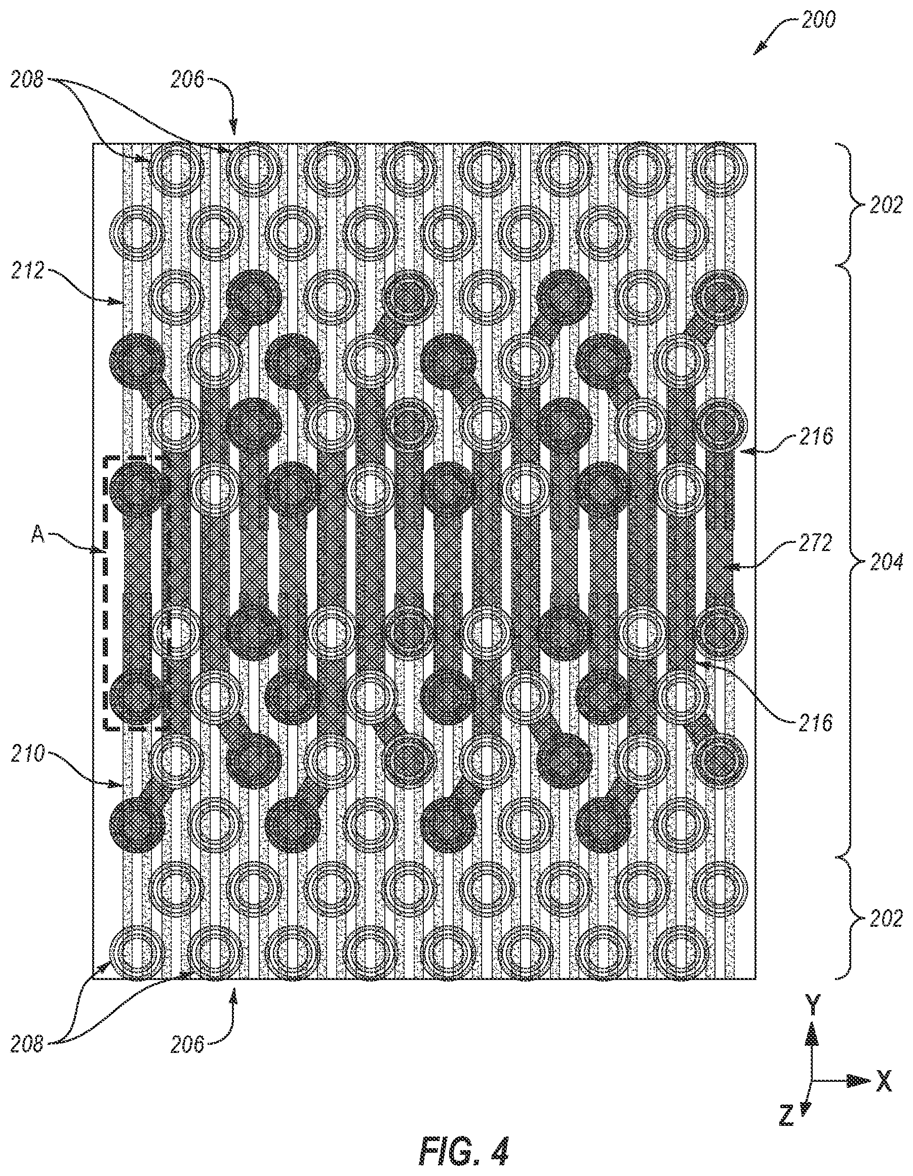 Patent US12101932 Figure 4 – Microelectronic devices, and related memory devices and electronic systems