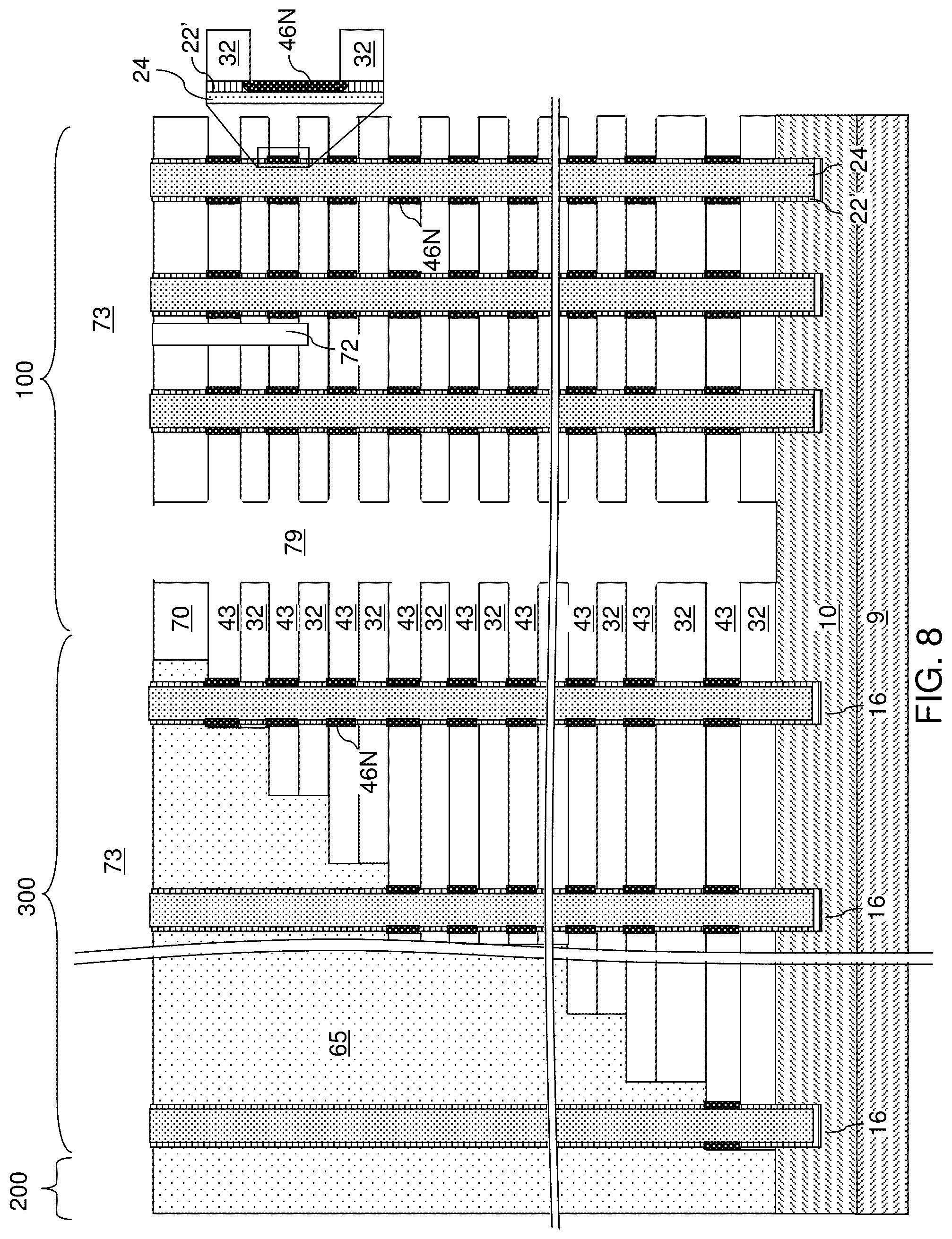 Patent US12101936 Figure 10 – Three dimensional memory device and method of making thereof by forming channel and memory film after word line replacement