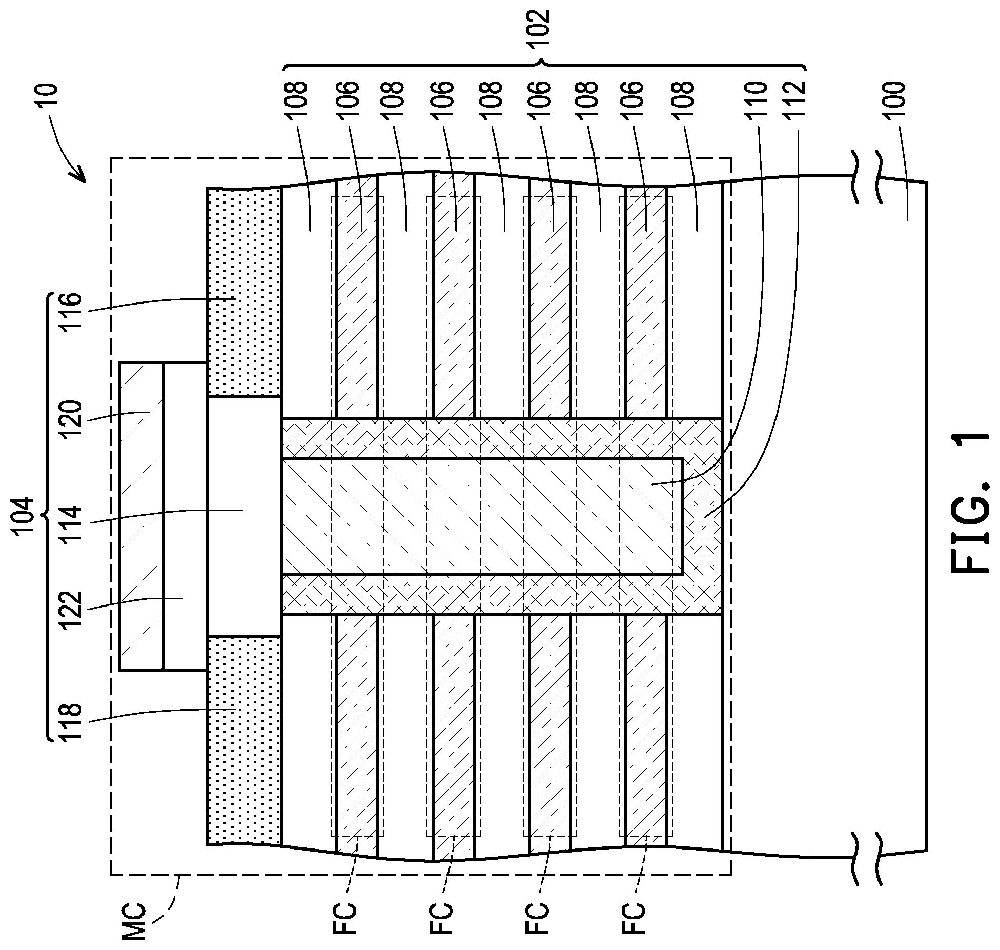 Patent US12101941 Figure 1 – Ferroelectric memory structure