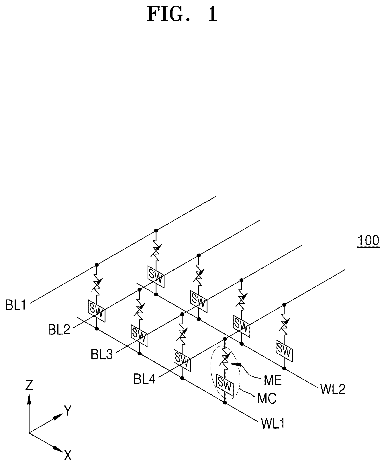 Patent US12101942 Figure 1 – Semiconductor device including chalcogen compound and semiconductor apparatus including the same