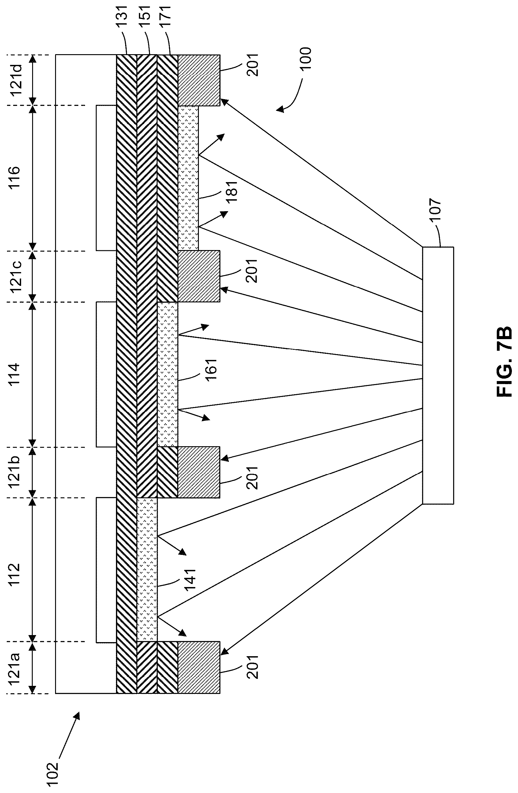 Patent US12101954 Figure 11 – Device including a conductive coating disposed over emissive regions and method therefore