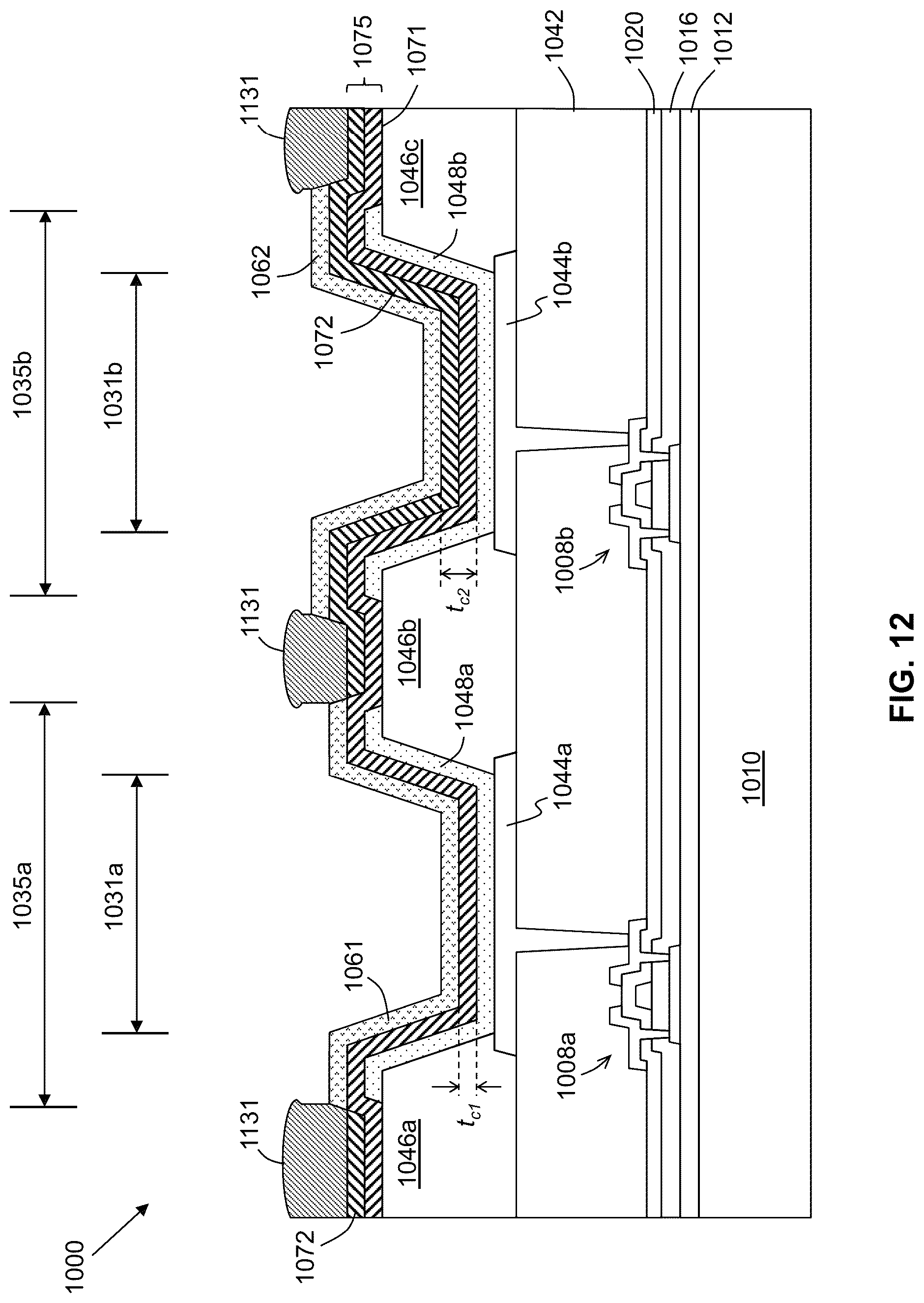 Patent US12101954 Figure 16 – Device including a conductive coating disposed over emissive regions and method therefore
