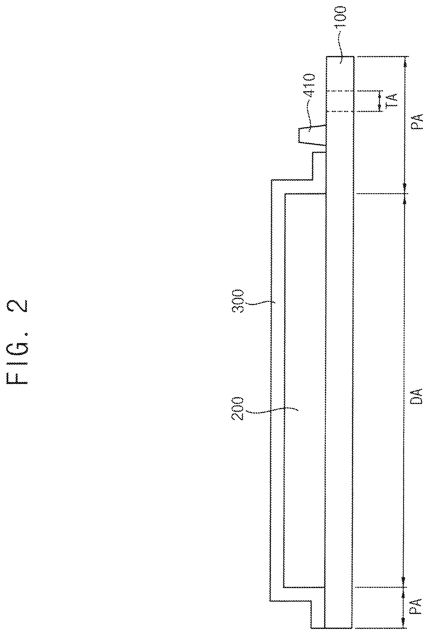 Patent US12101961 Figure 2 – Display device having thin-film encapsulation layer located at a first dam and manufacturing method therefor