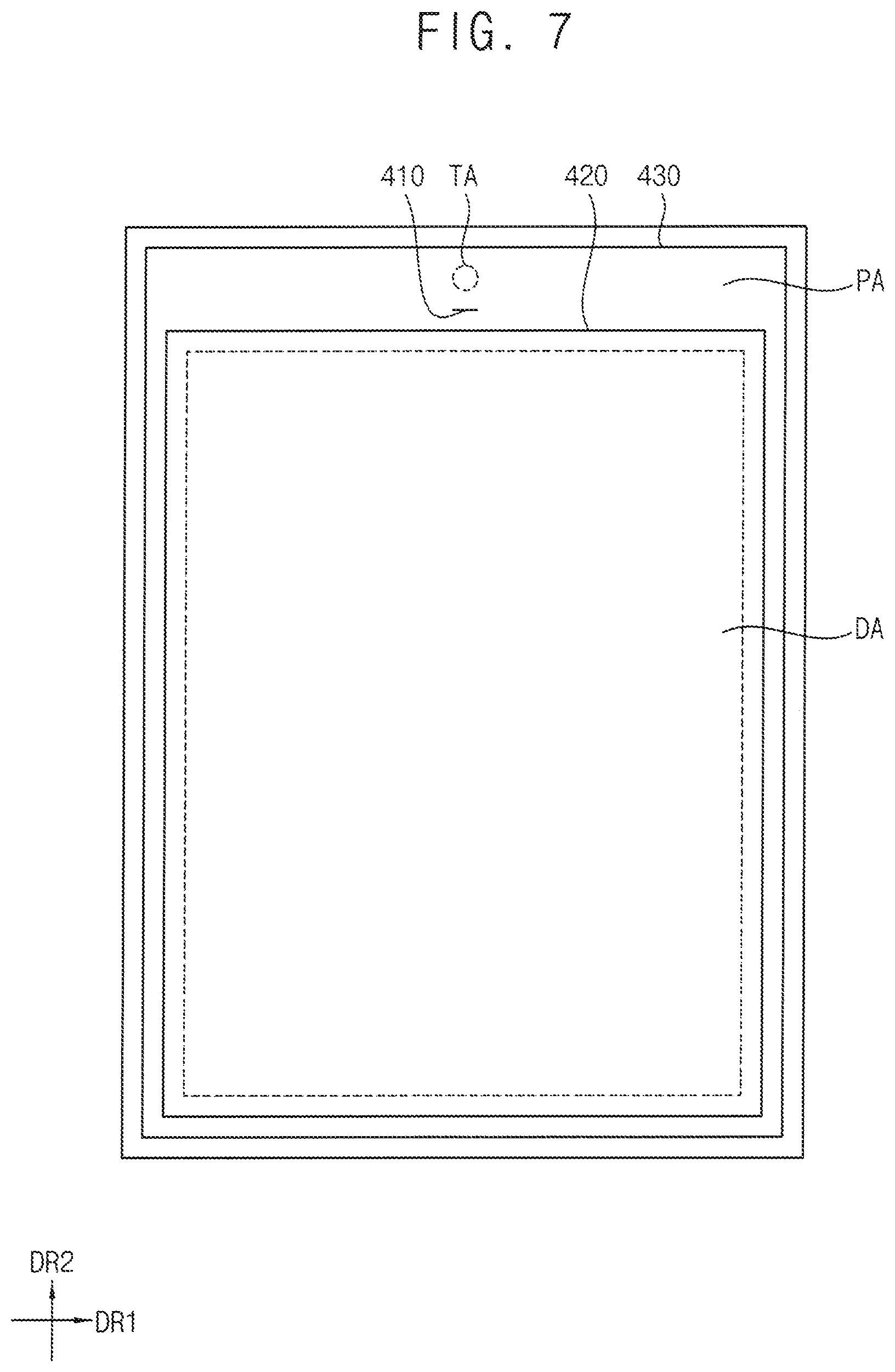 Patent US12101961 Figure 7 – Display device having thin-film encapsulation layer located at a first dam and manufacturing method therefor